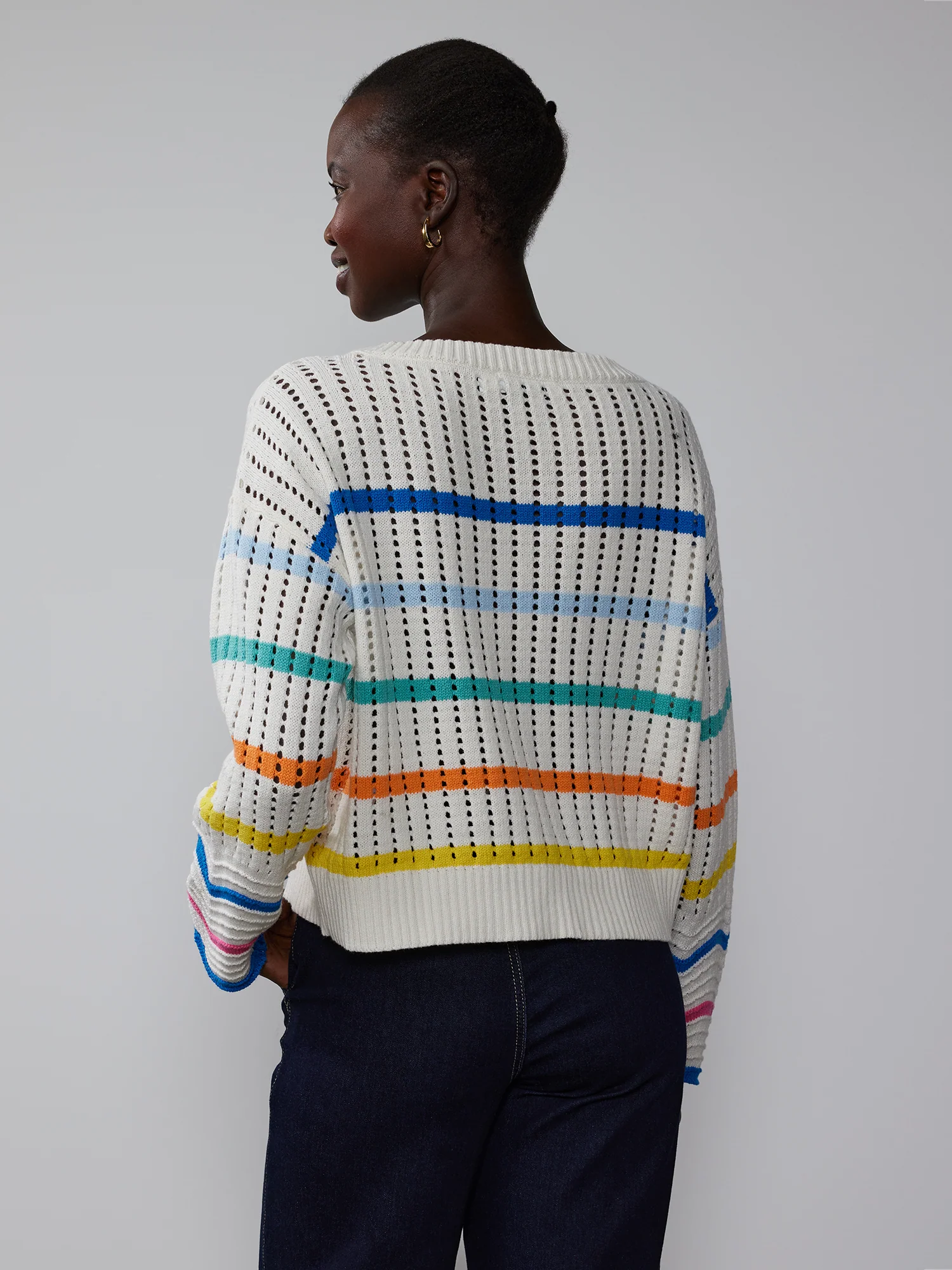 Long Sleeve Rainbow Stripe Pullover - Image 3