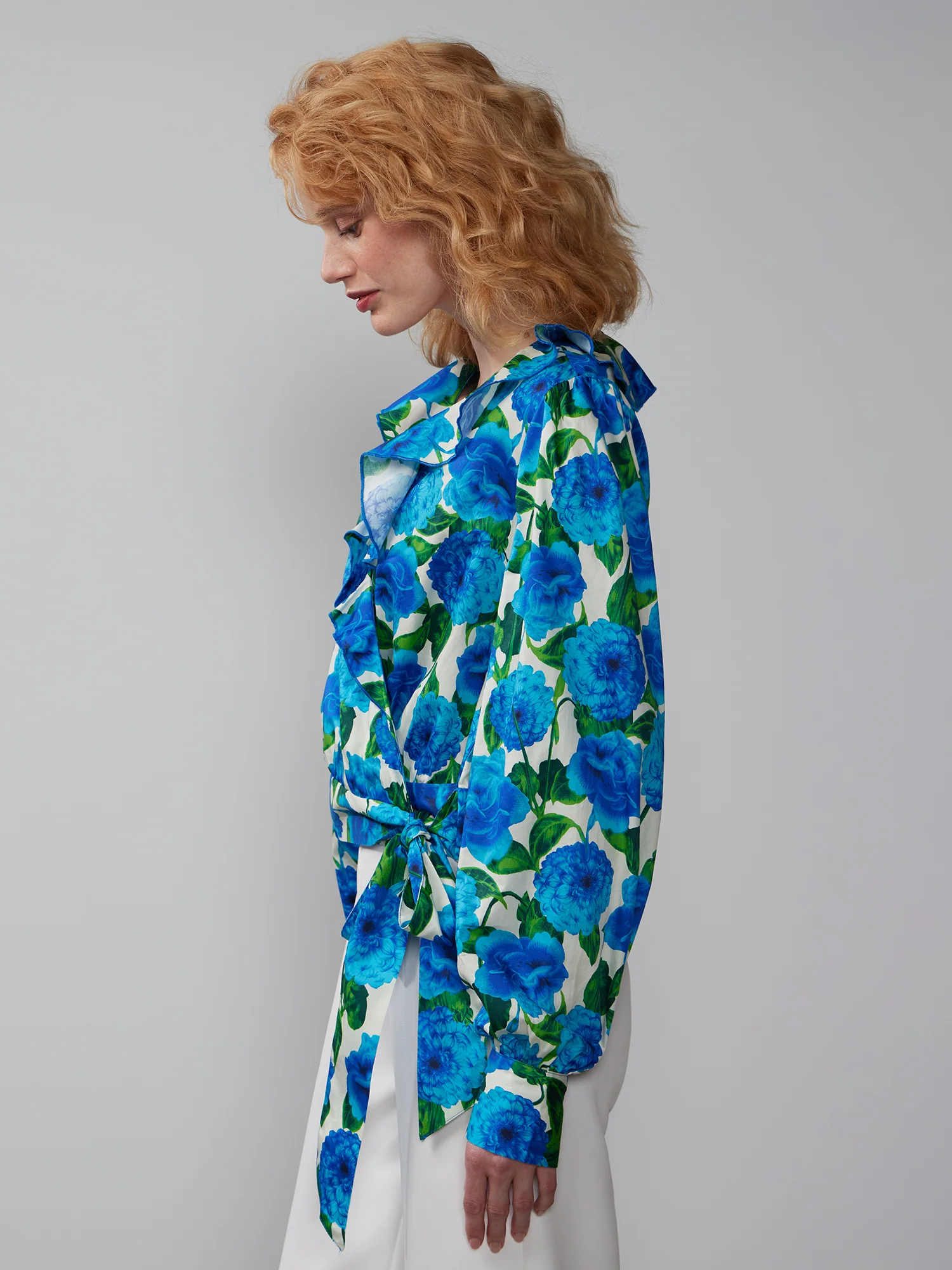 Ruffle Neck Floral Blouse - Image 2