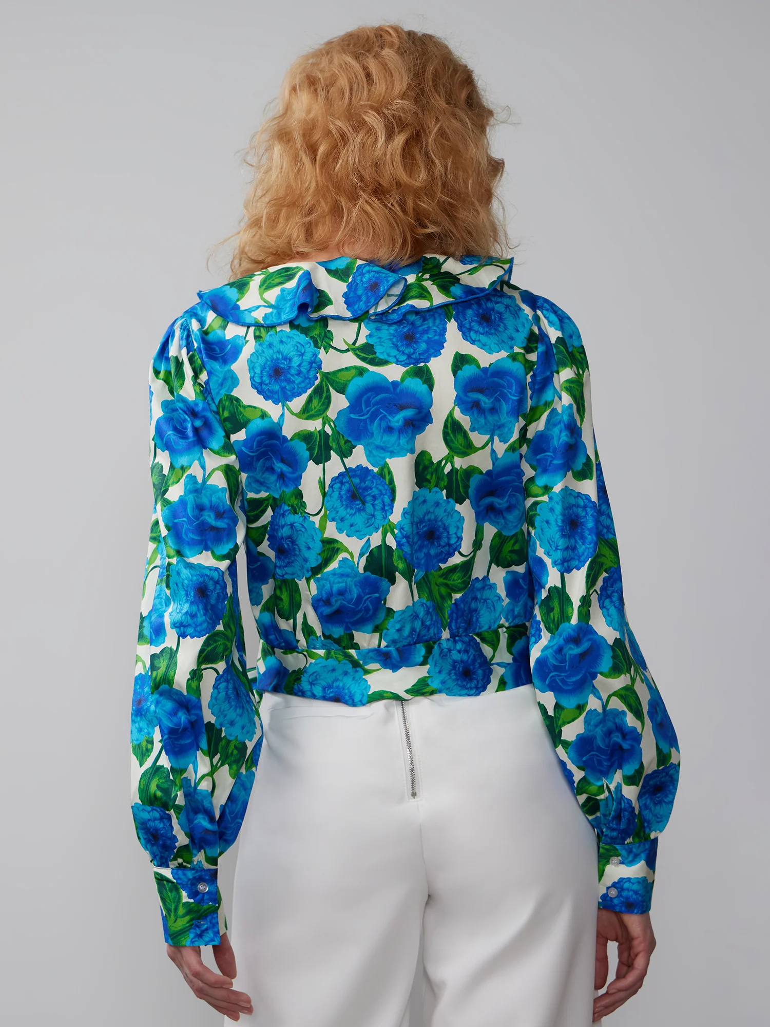 Ruffle Neck Floral Blouse - Image 3
