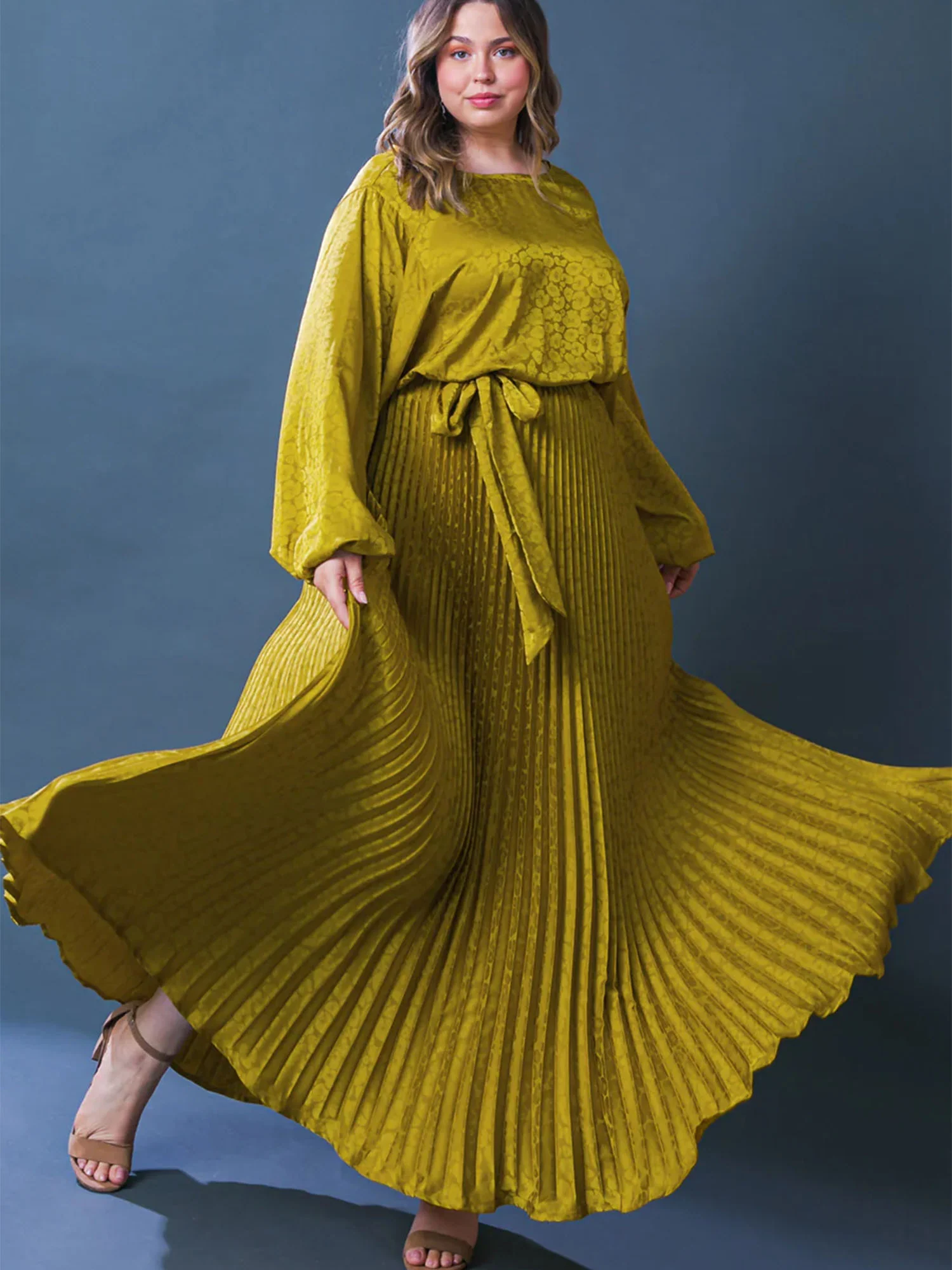 Flying Tomato Plus Crew Neck Pleated Maxi Dress - Brands We Love - Image 2