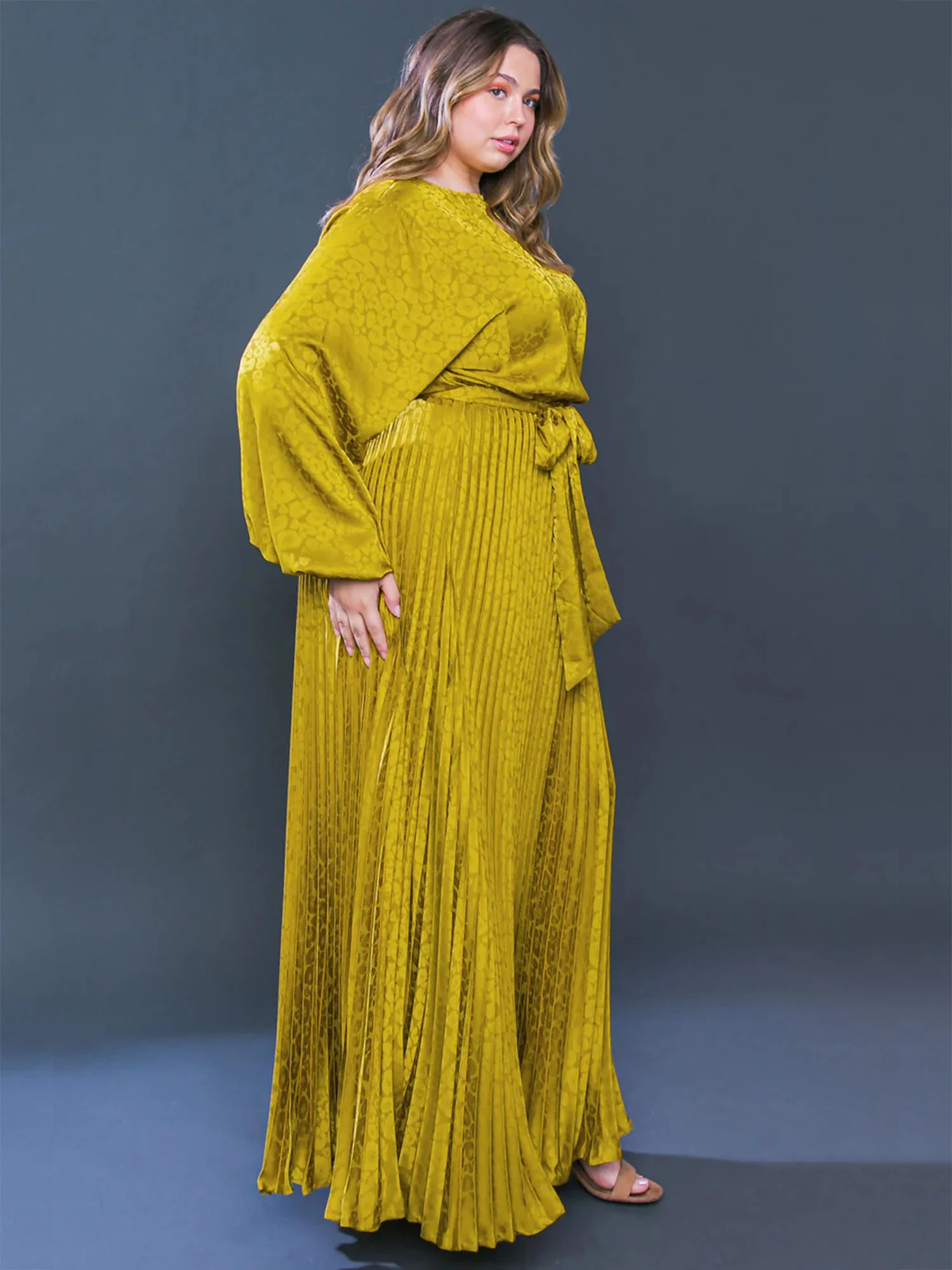Flying Tomato Plus Crew Neck Pleated Maxi Dress - Brands We Love - Image 3