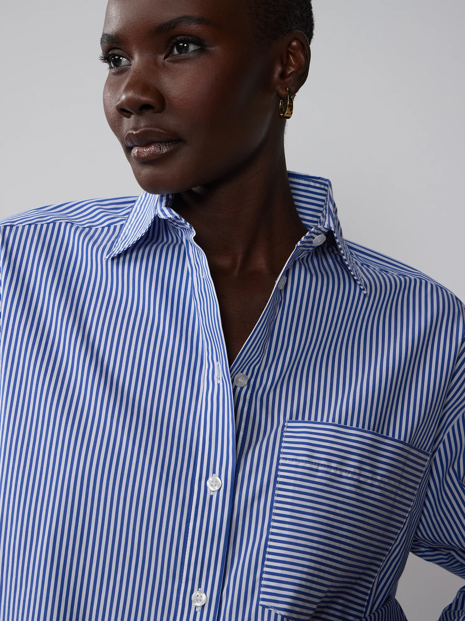 Stripe Boxy Button Down Shirt - Image 4