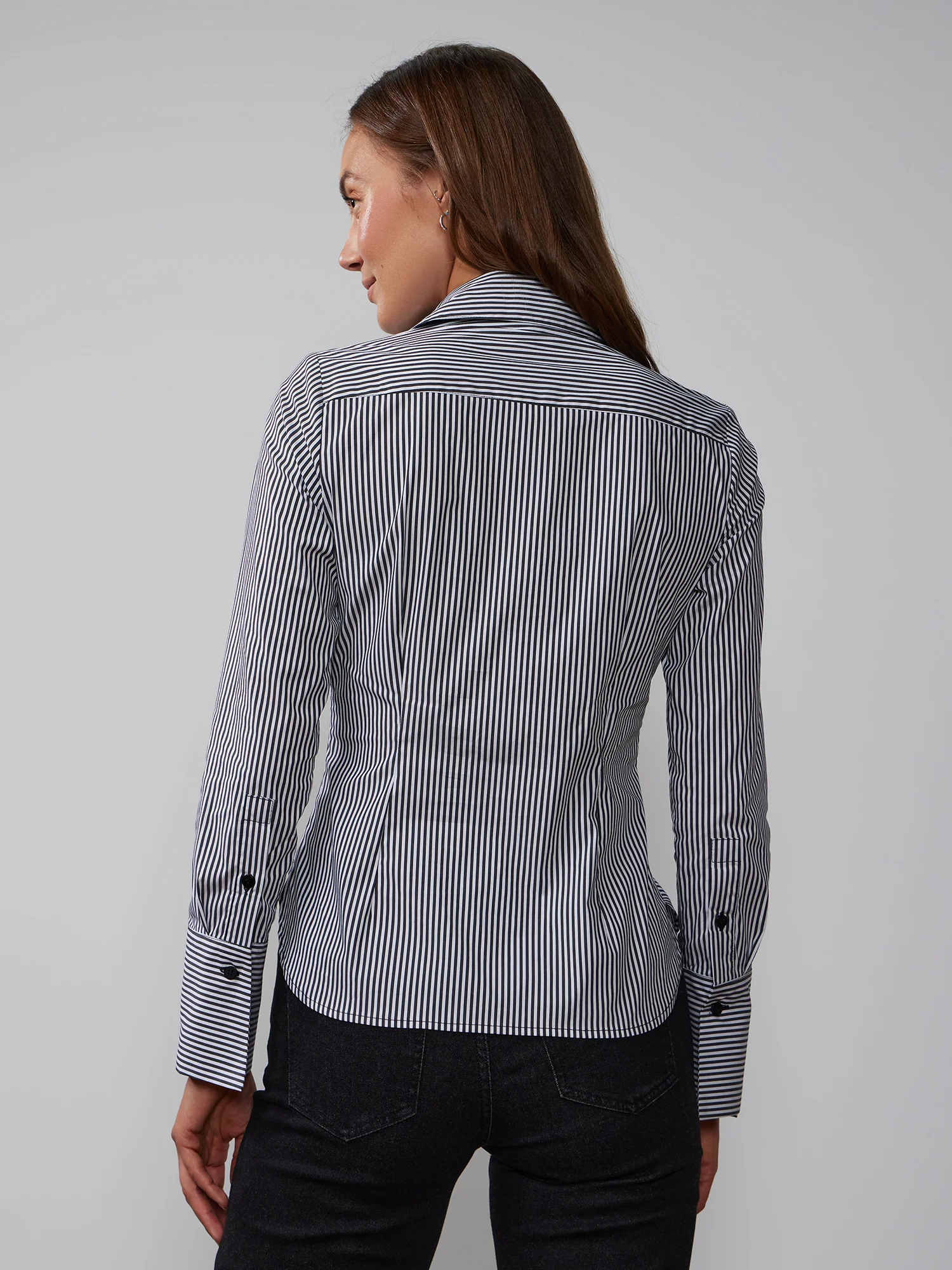 Long Sleeve Striped Slim Fit Shirt - Image 3