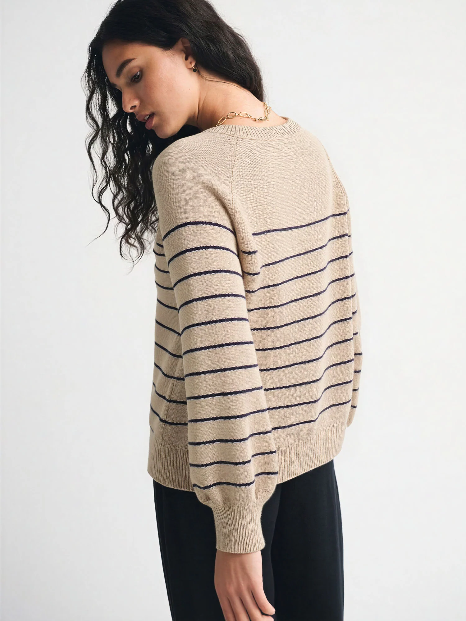 Striped Button Neck Sweater - Image 8