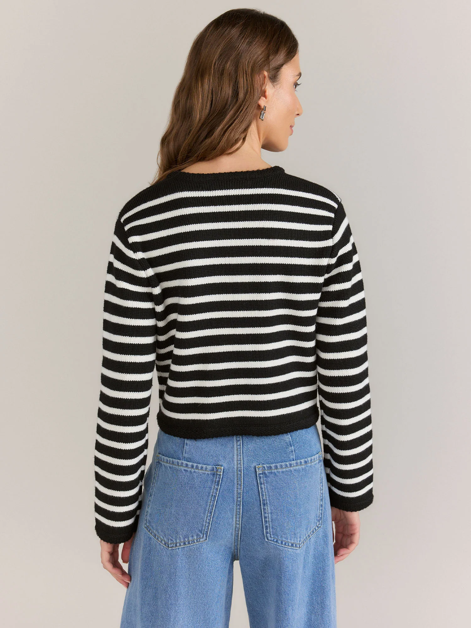 English Factory Long Sleeve Striped Knit Cardigan - Brands We Love - Image 3