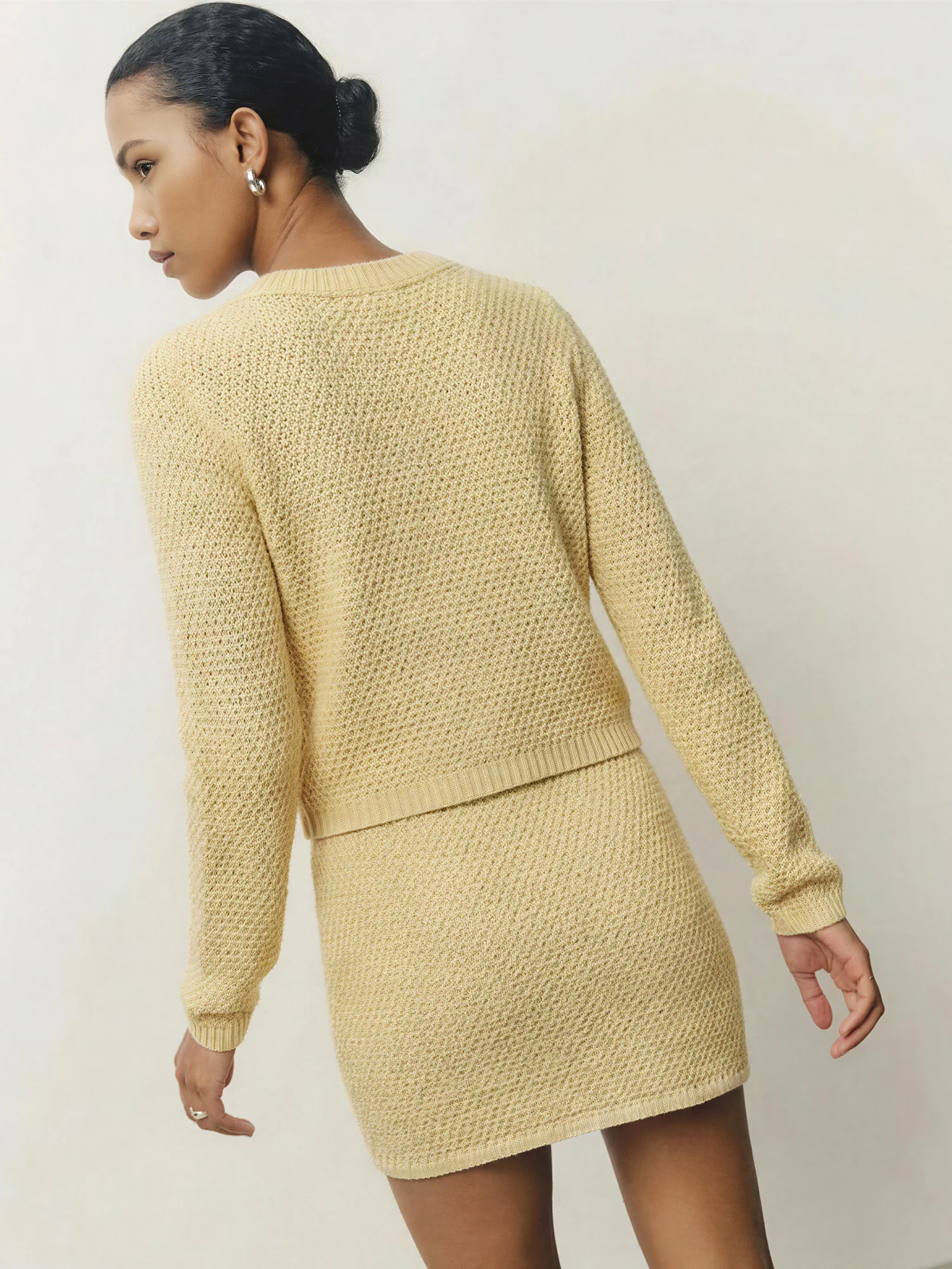 Long Sleeves Textured Knit Lady Jacket Cardigan - Image 9