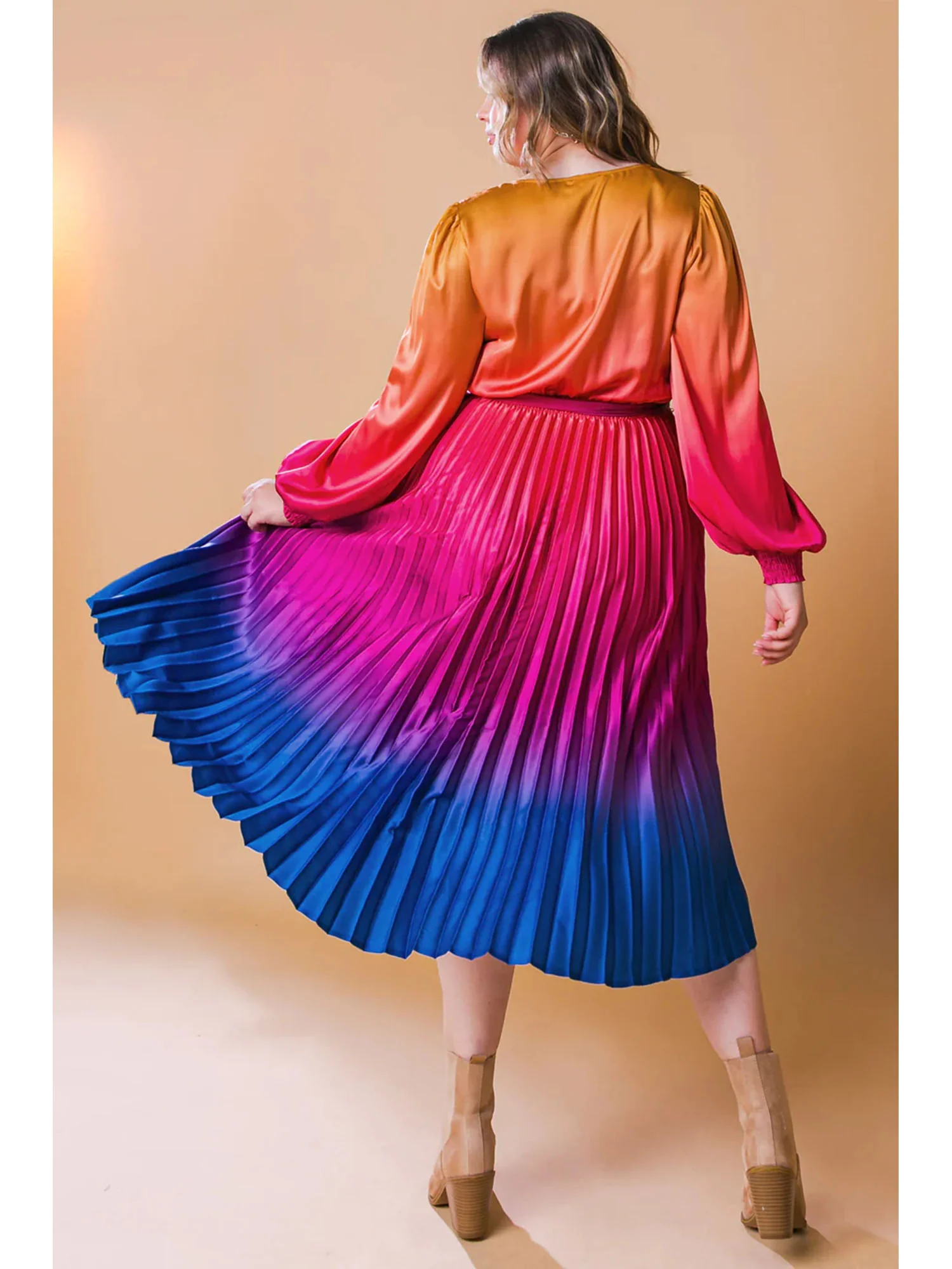 Flying Tomato Plus Multi Ombre Pleated Midi Dress - Brands We Love - Image 4