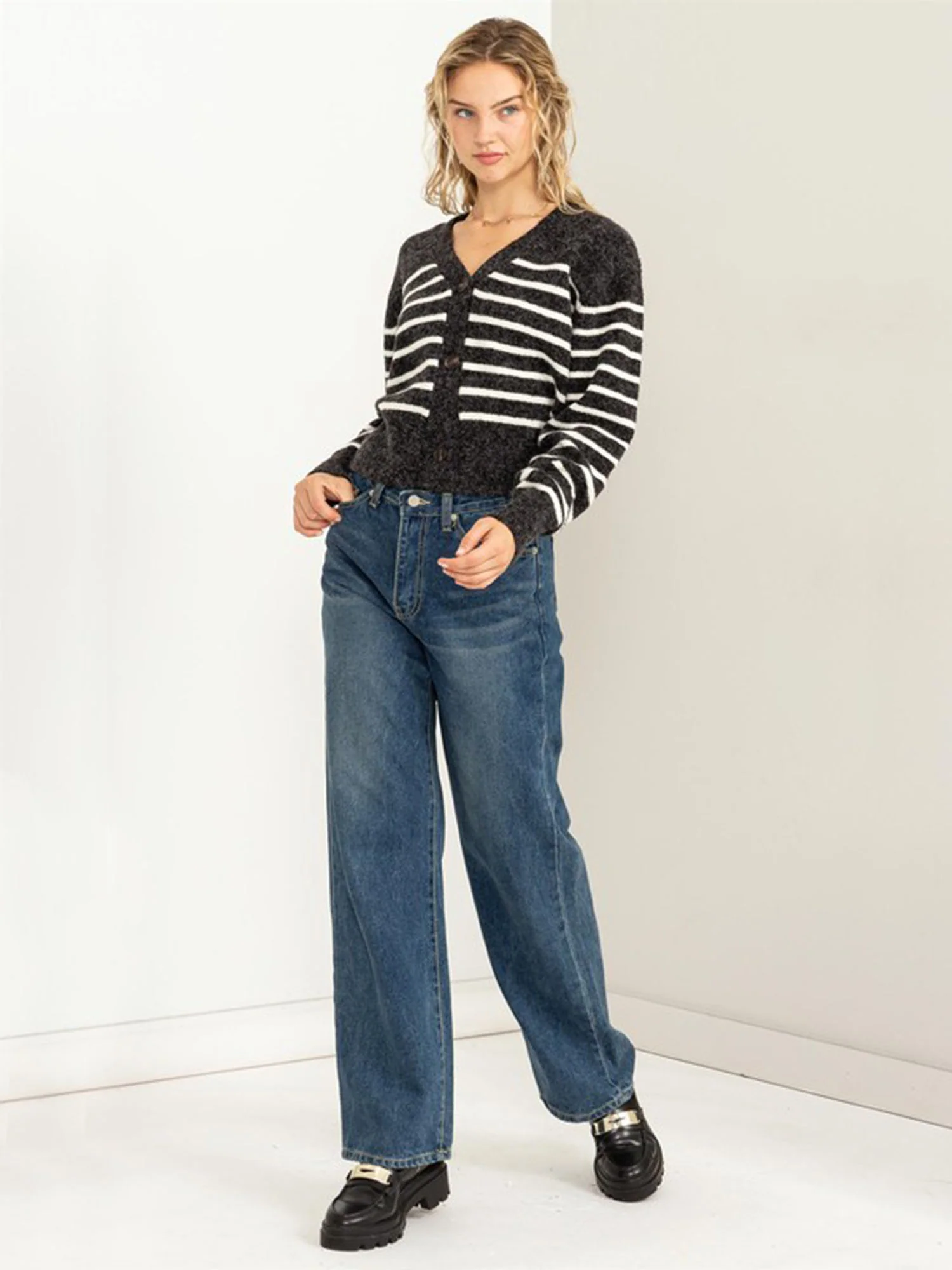 Hyfve V-Neck Striped Cardigan - Brands We Love - Image 2