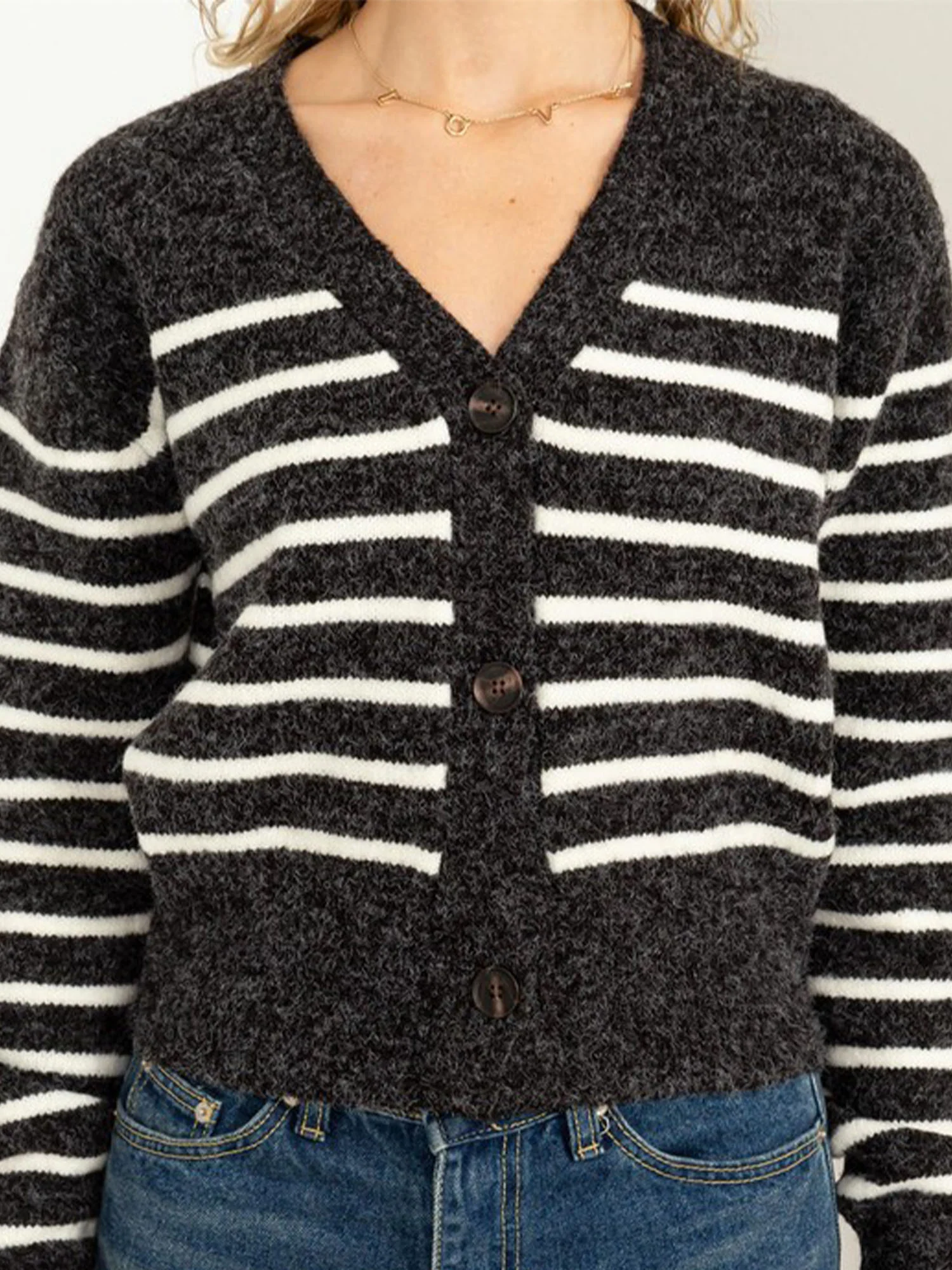 Hyfve V-Neck Striped Cardigan - Brands We Love - Image 4