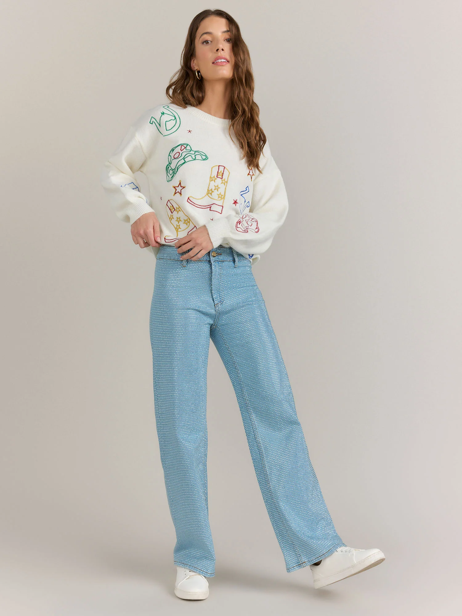 Blue B Long Sleeve Western Motif Pullover - Brands We Love - Image 3