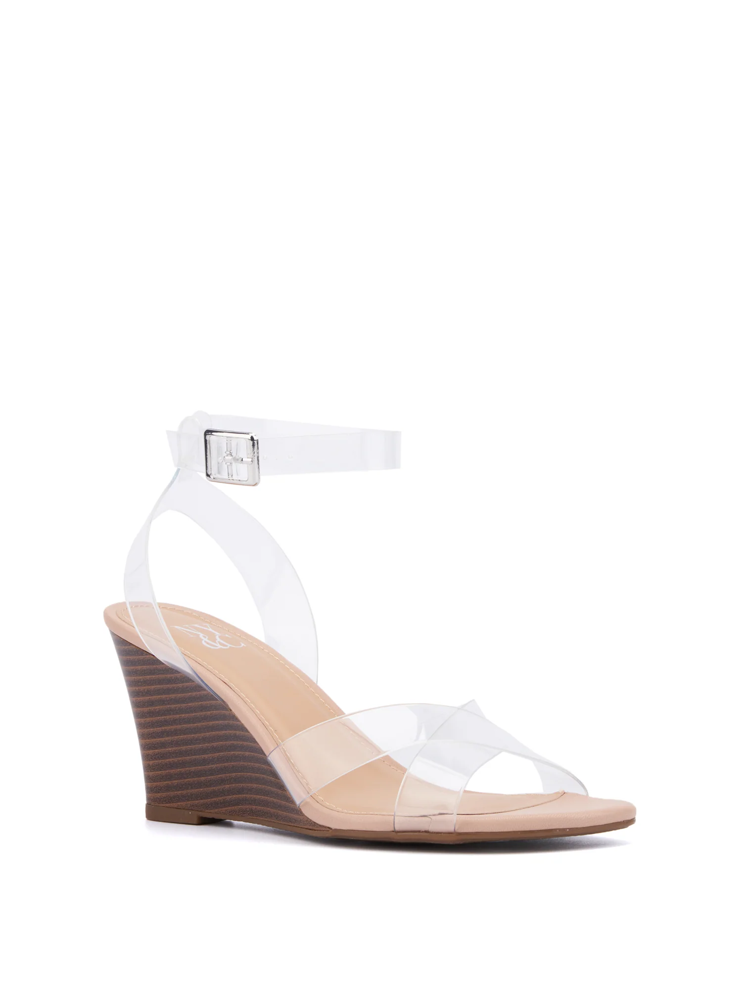 Lucite Strappy Wedge