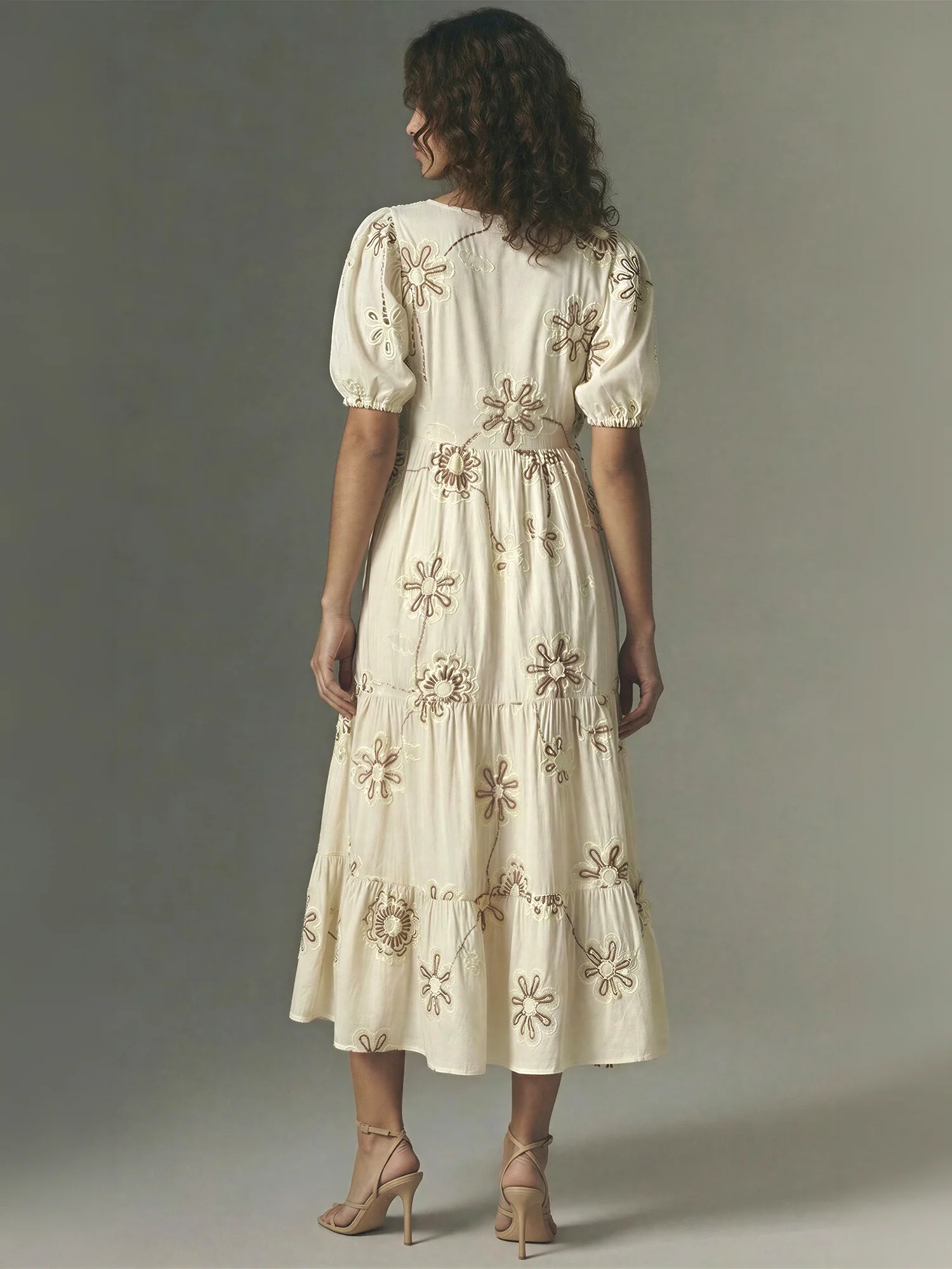 Lydia Puff Sleeve Sunflower Maxi Dress - Image 4