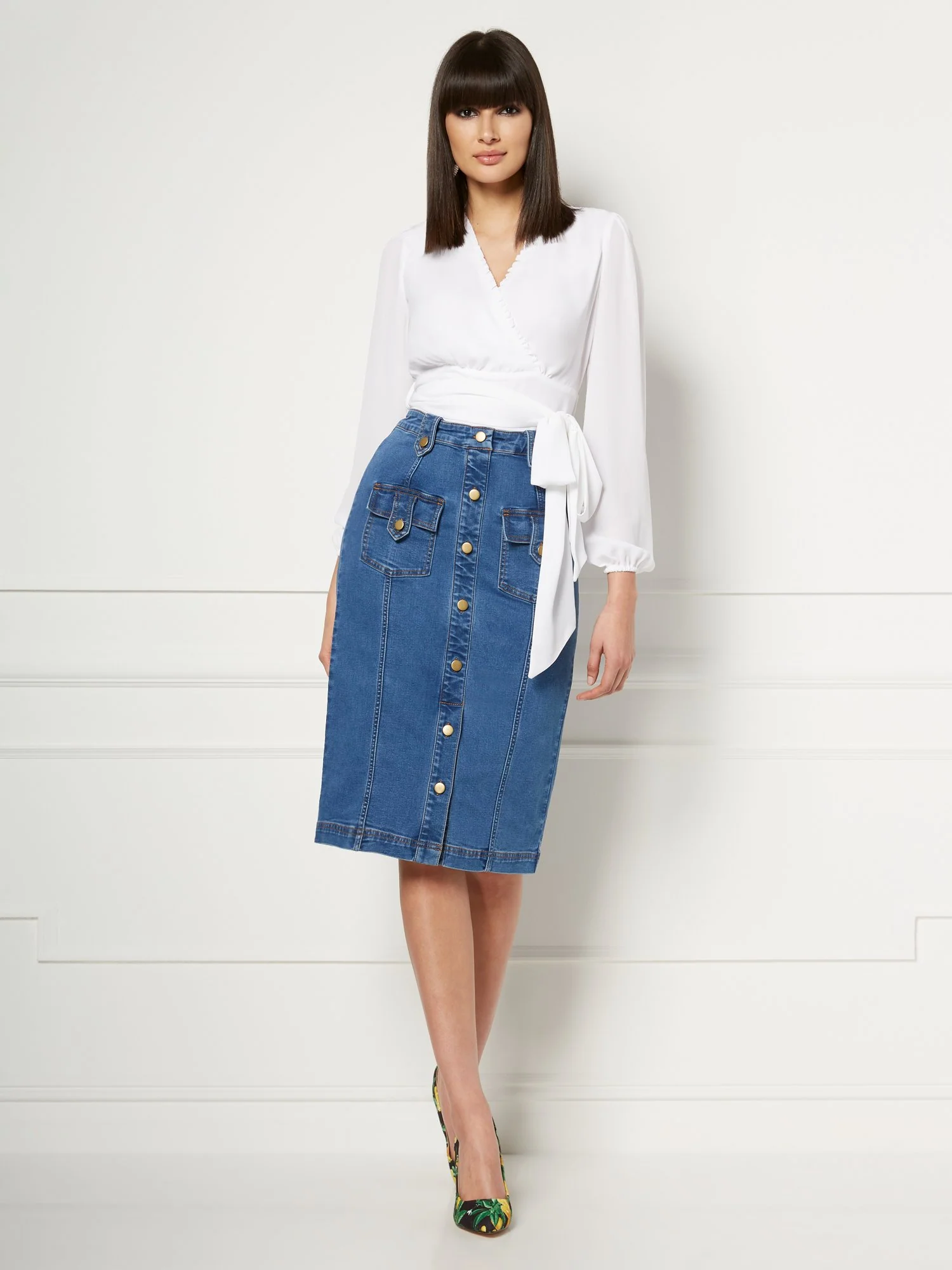 Lyonne Denim Skirt - Eva Mendes Collection - Image 4