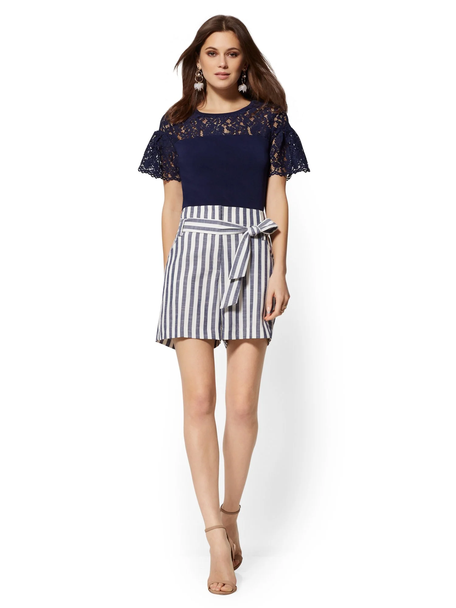 Madie 6-Inch Short - Navy Stripe - 7th Avenue - Image 4