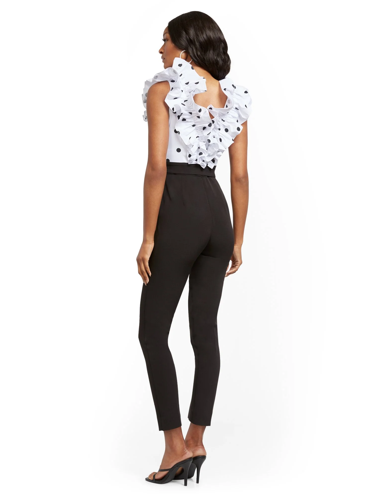 Madie Dot-Print Ruffled Jumpsuit - Image 3