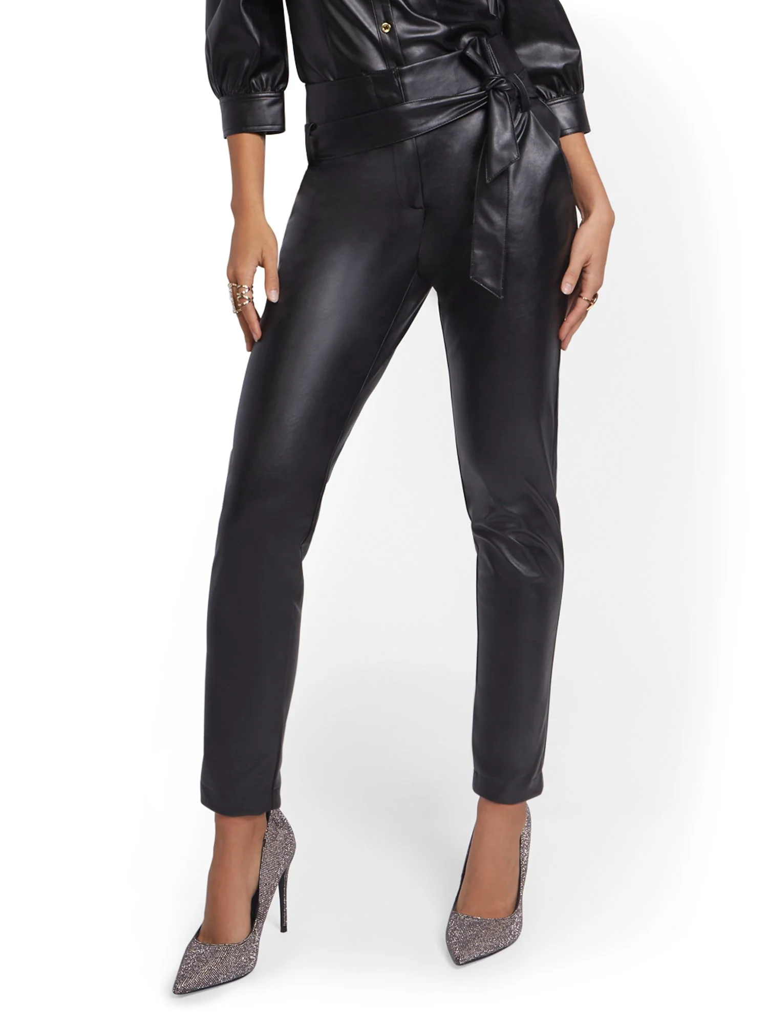 Madie Faux-Leather Slim-Leg Pant - Image 2