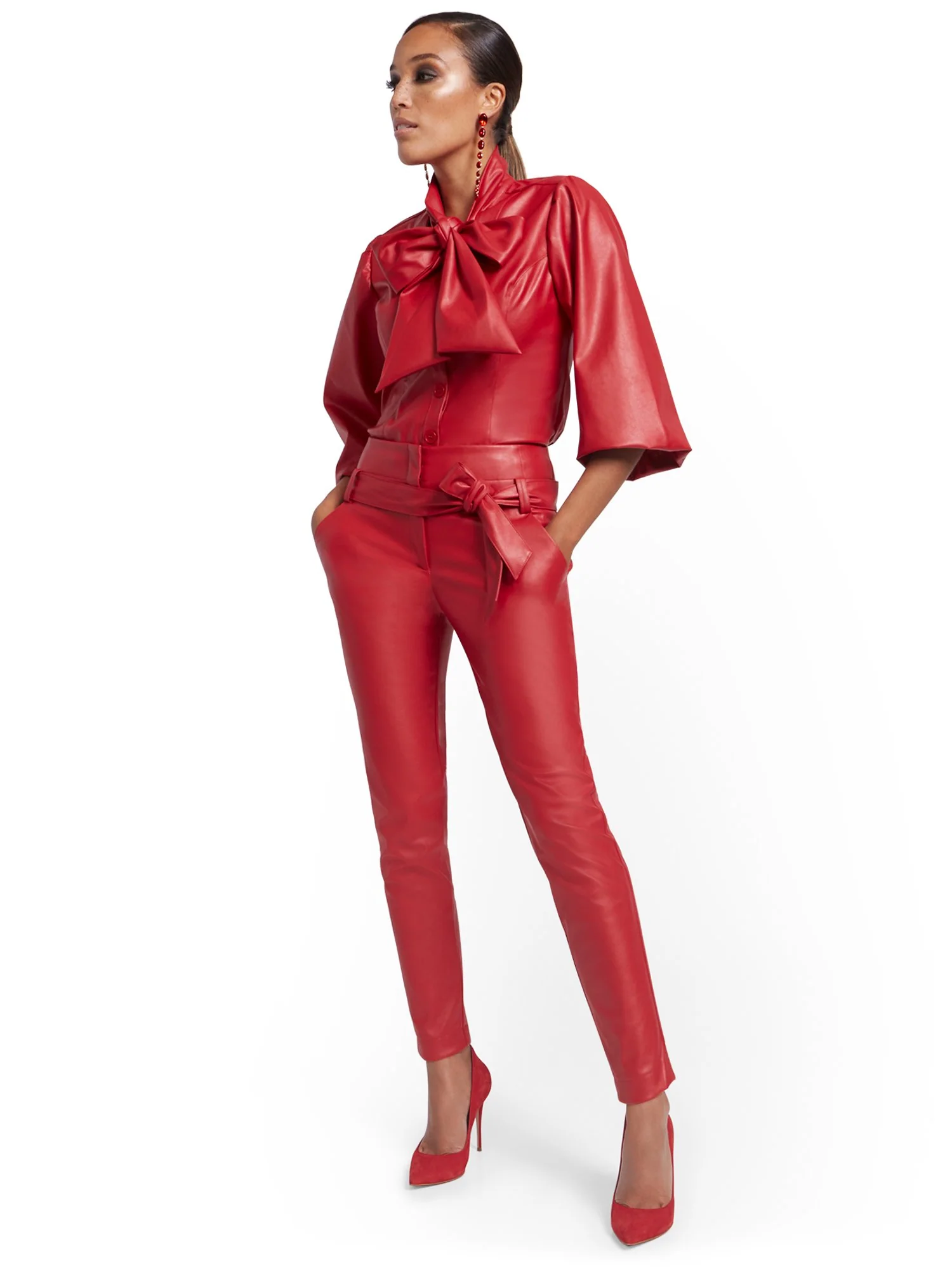 Madie Faux-Leather Slim-Leg Pant - Image 7