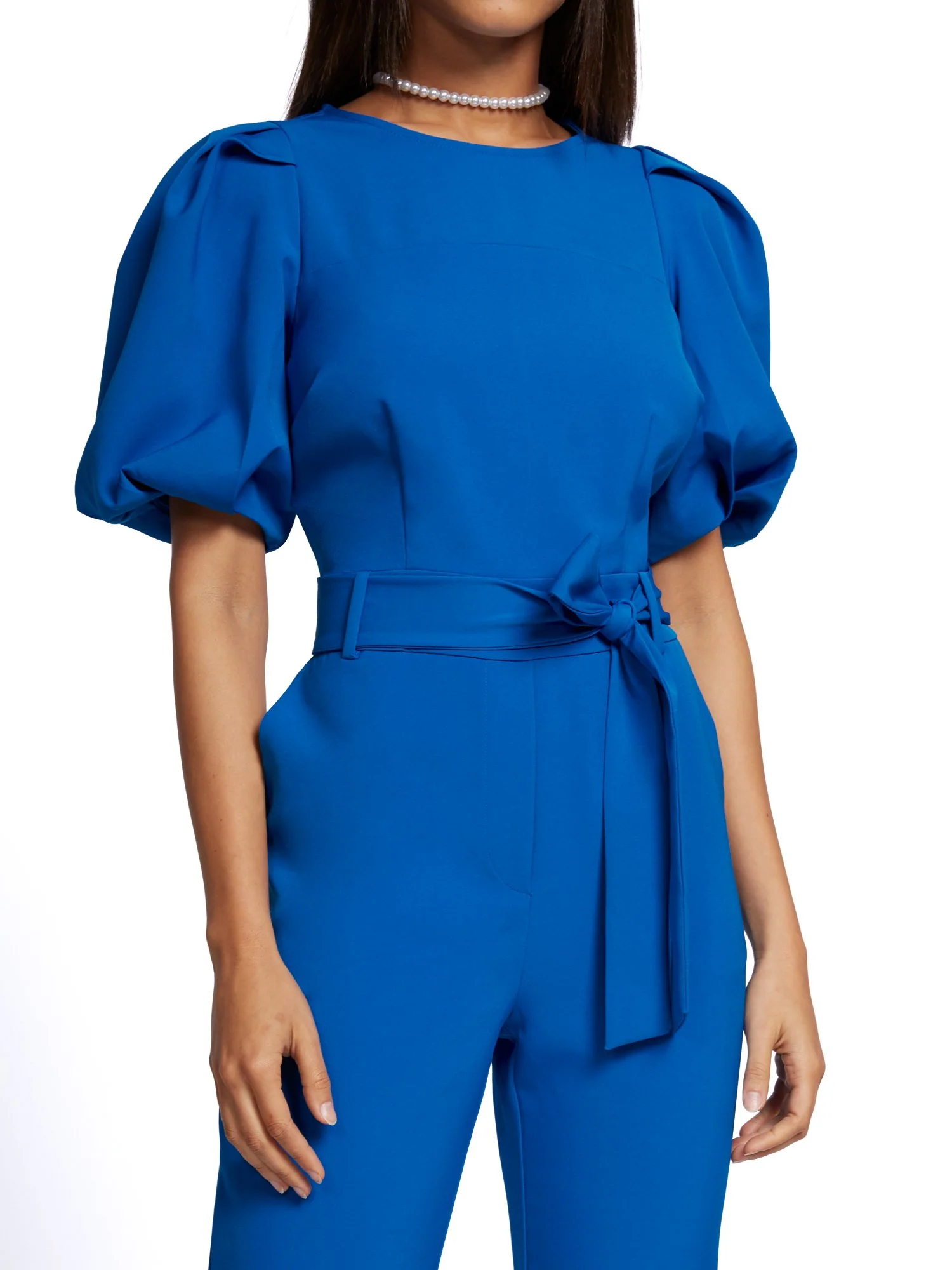 Madie Puff-Sleeve Belted Jumpsuit - 7th Avenue - Image 8