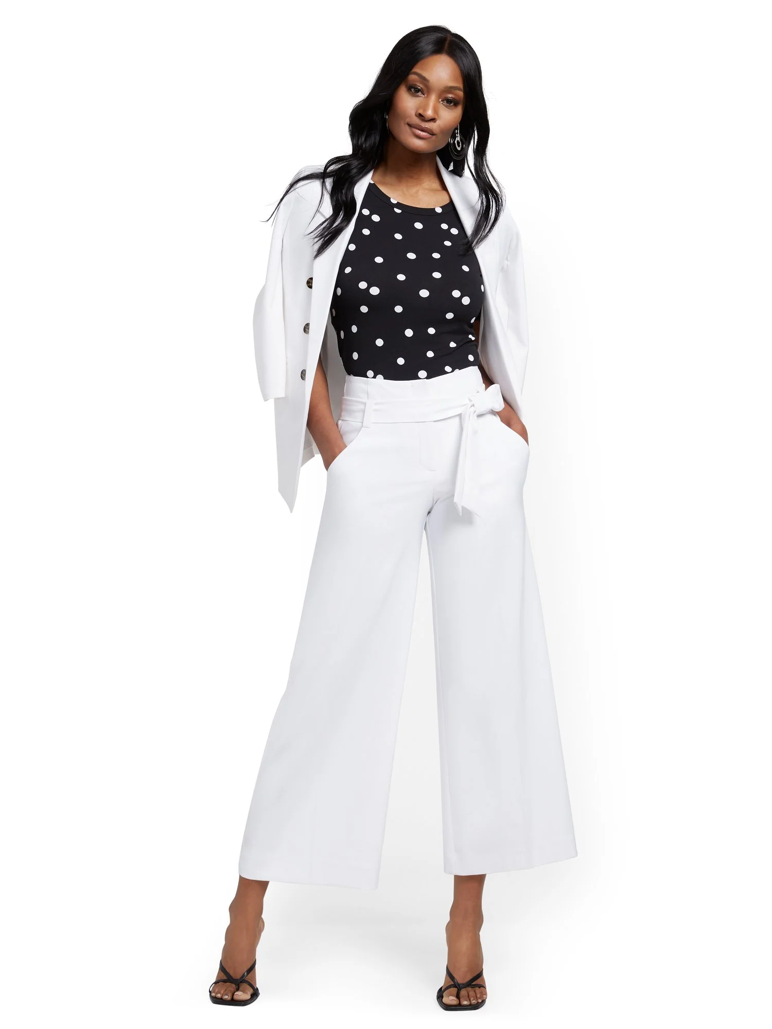 Madie Wide-Leg Capri Pant - 7th Avenue - White - Image 4