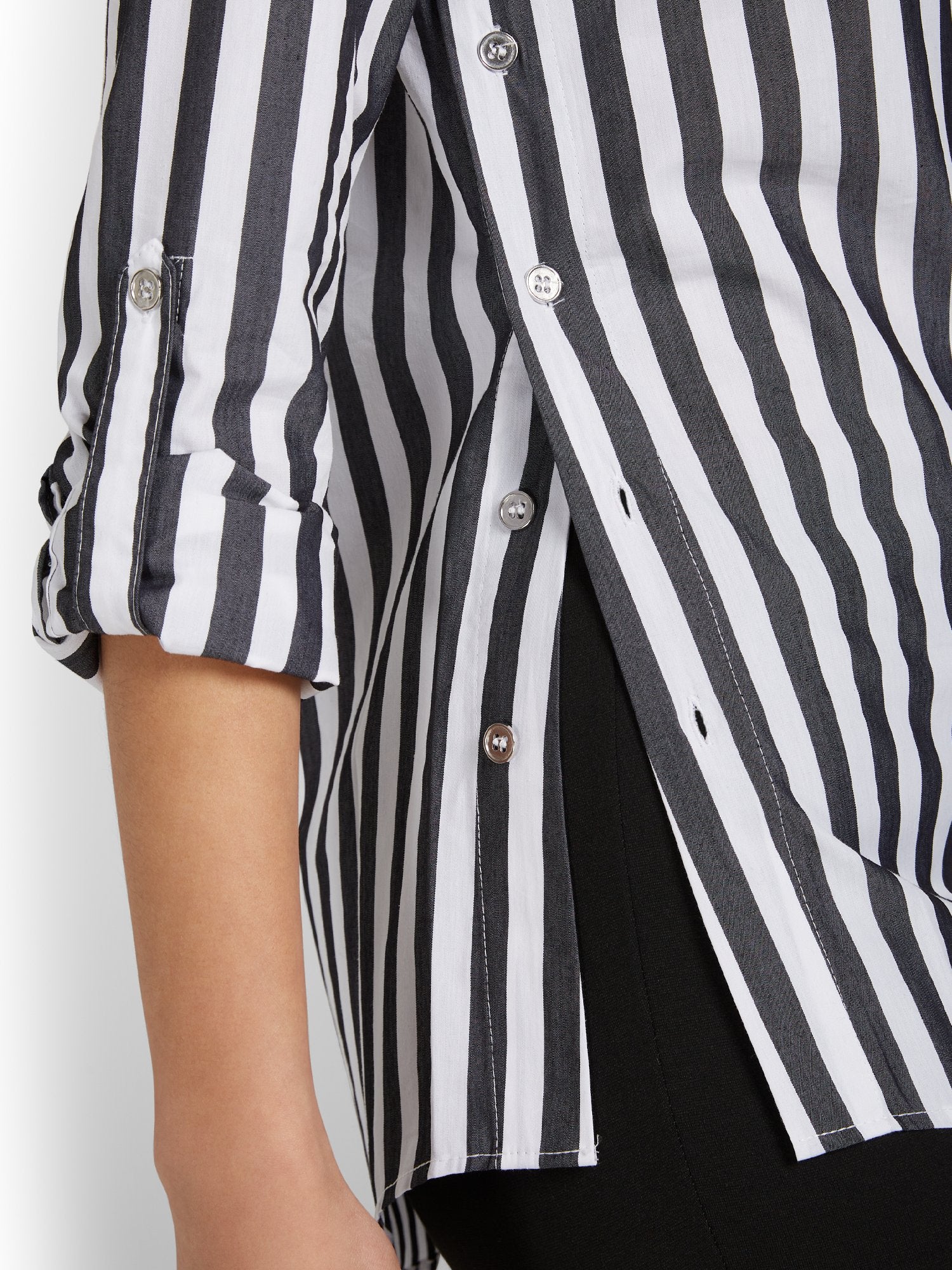 Madison Button-Detail Tunic Top - Stripe - Image 4