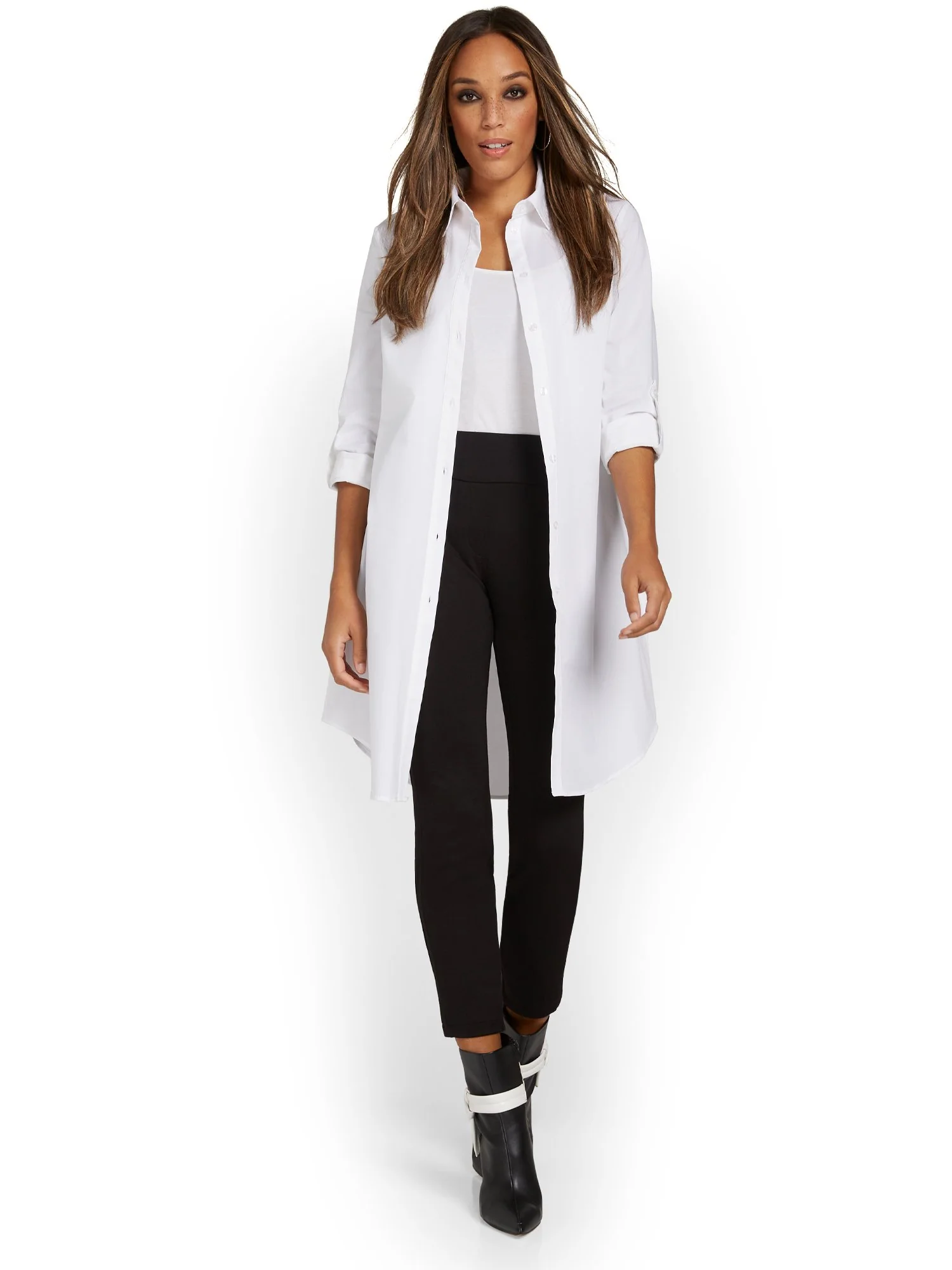 Madison Button-Down Long Tunic Shirt - Image 4