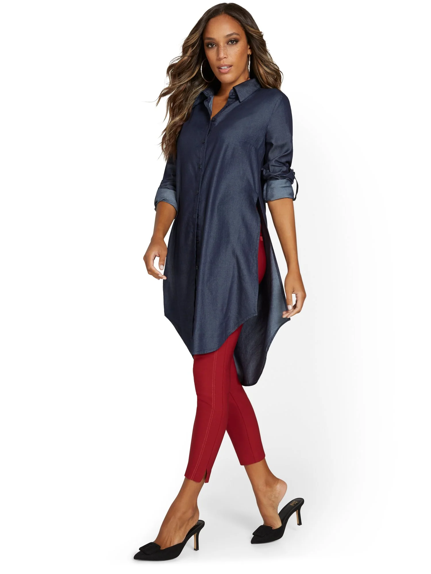 Madison Chambray Tunic Shirt - Image 2