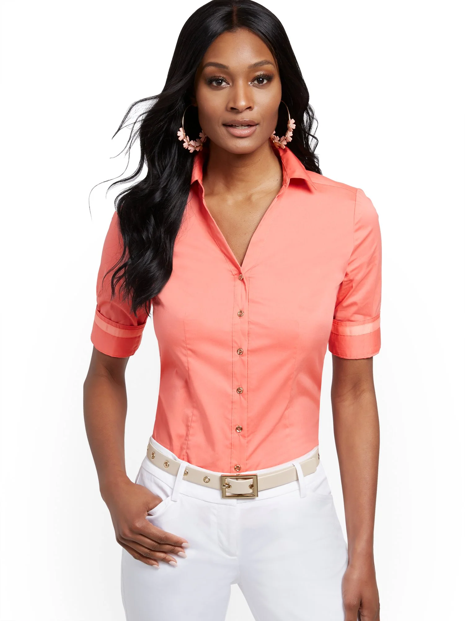 Madison Stretch Shirt - Secret Snap - 7th Avenue - Image 15
