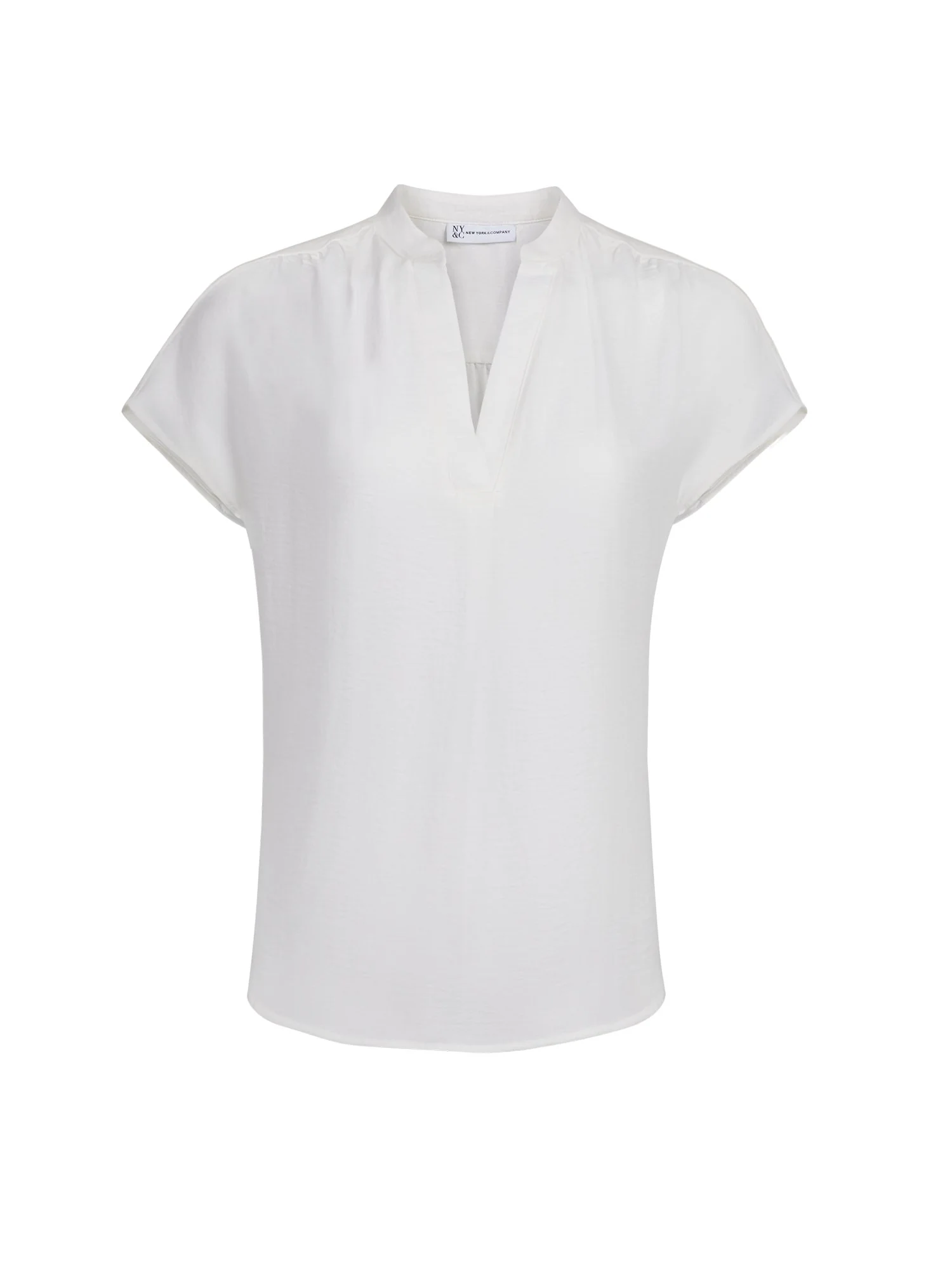 Mandarin Collar Split-Neck Top