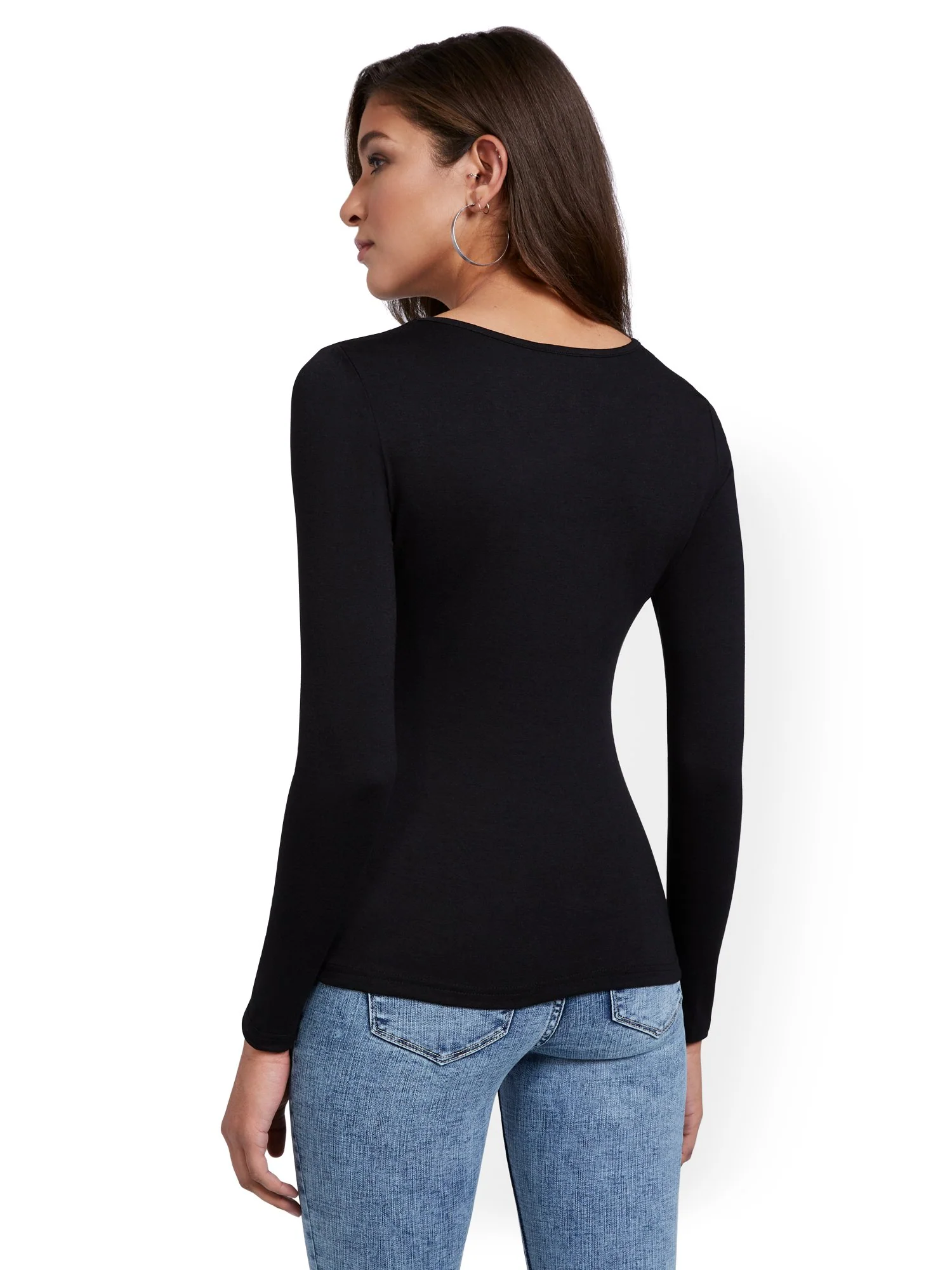 Manhattan Long-Sleeve Cut-Out Tee - Image 3