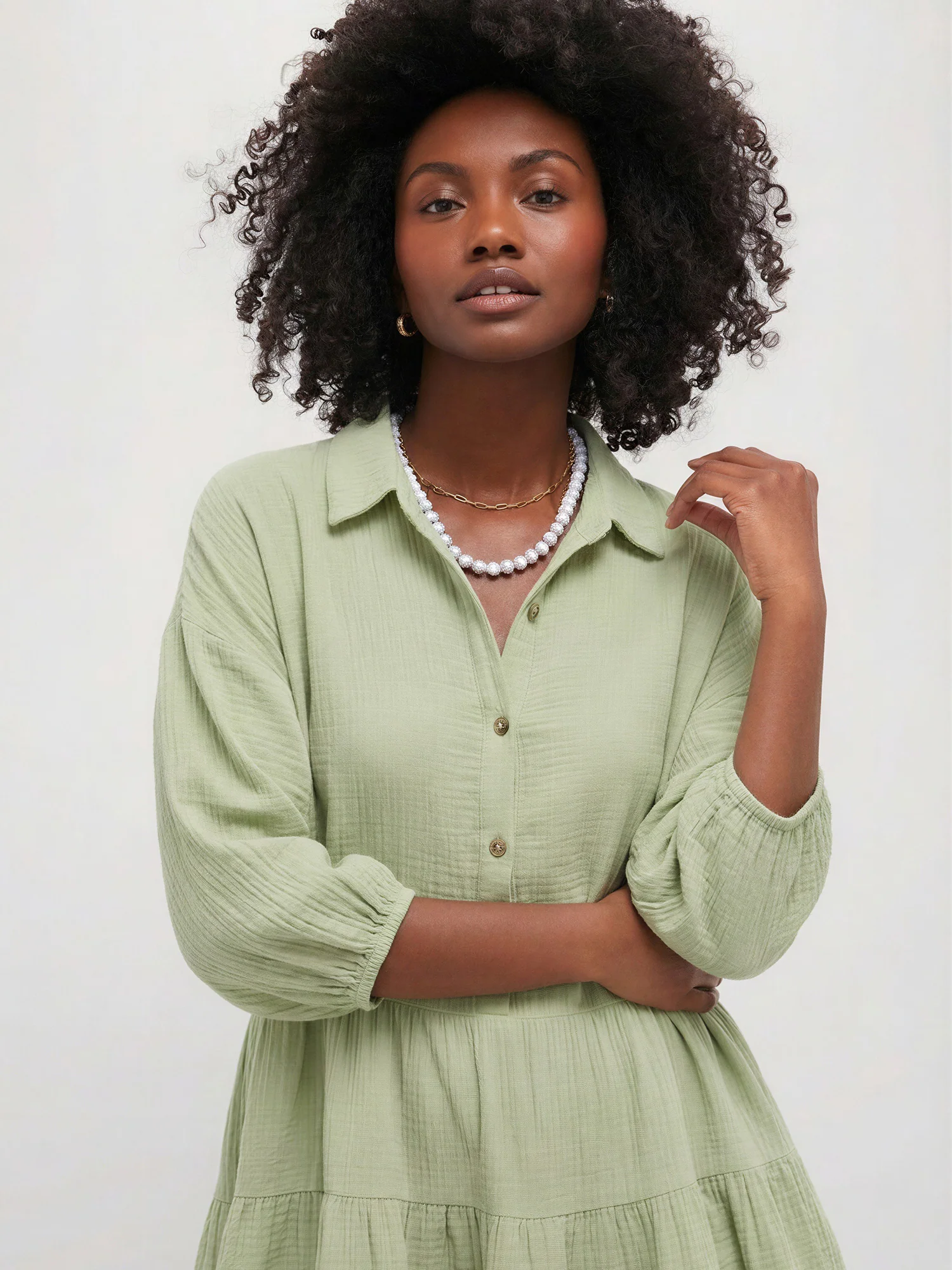 Marin Drop Waist Shift Shirt Mini Dress - Image 2