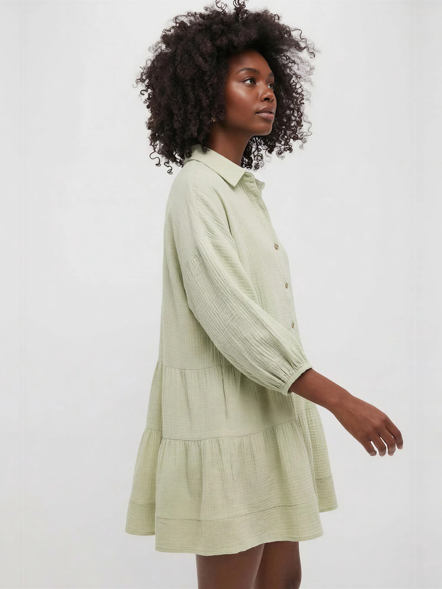 Marin Drop Waist Shift Shirt Mini Dress - Image 3