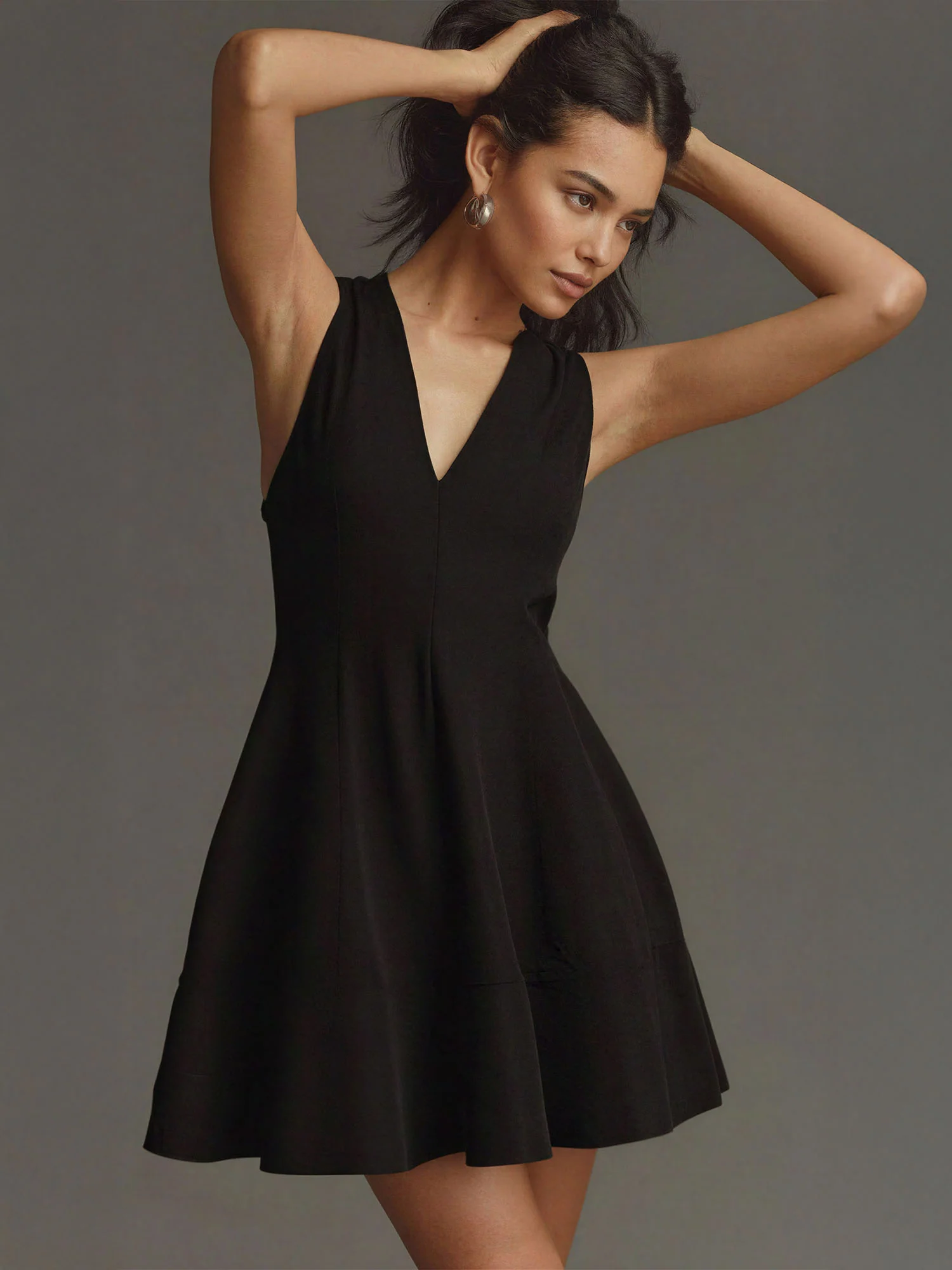 Maxine Sleeveless V Neck Fit & Flare Mini Dress - Image 3