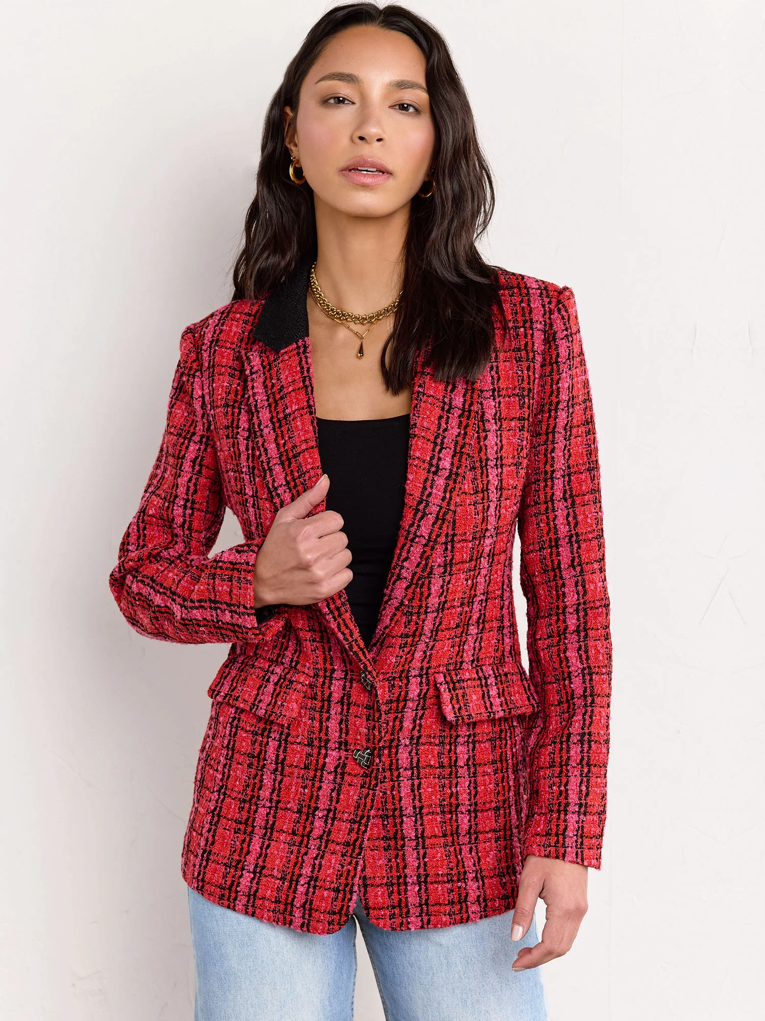 Menswear Tweed Double Breasted Blazer - Aaron & Amber - Image 6