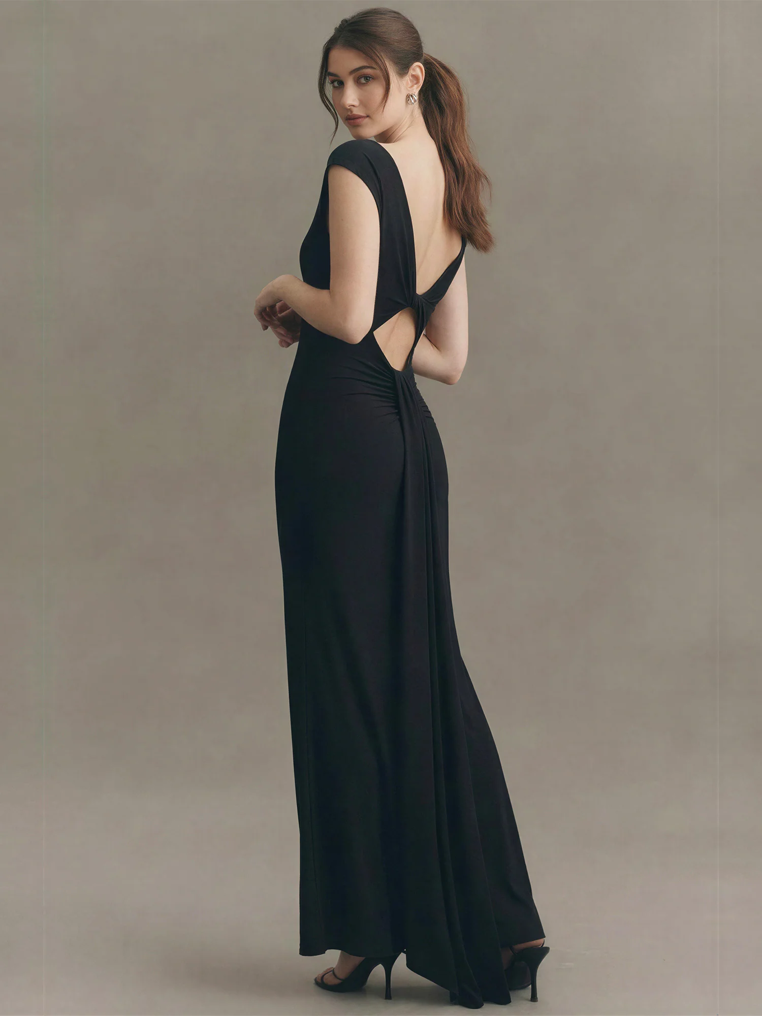 Mesh Back Cutout Bodycon Gown - Image 3