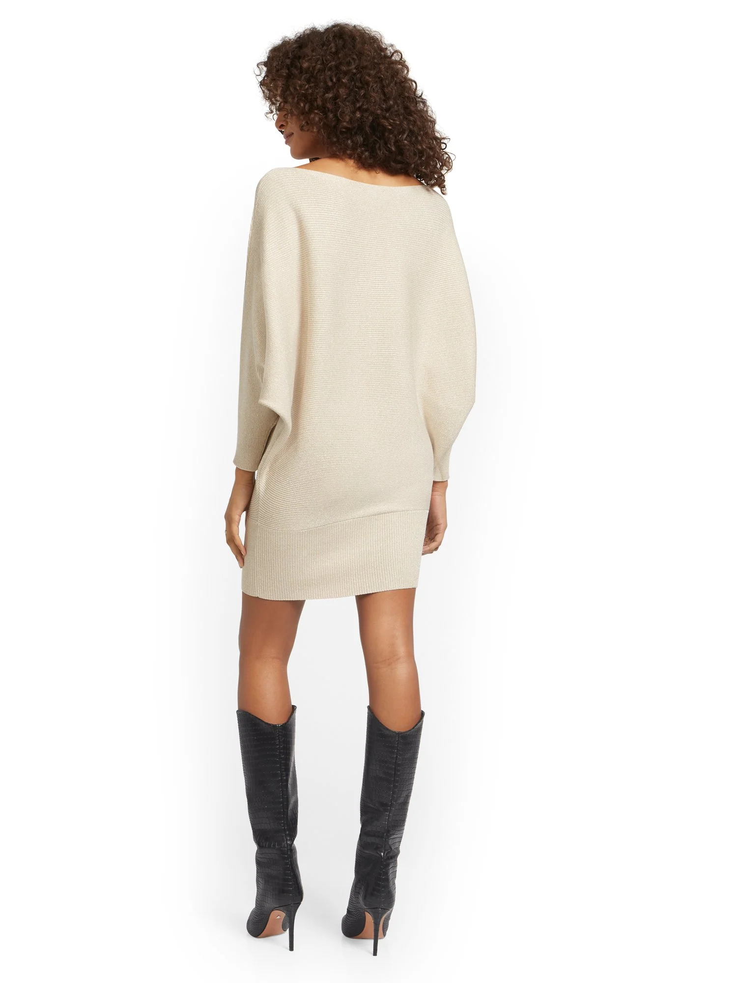 Metallic Dolman Sweater Dress - Image 19
