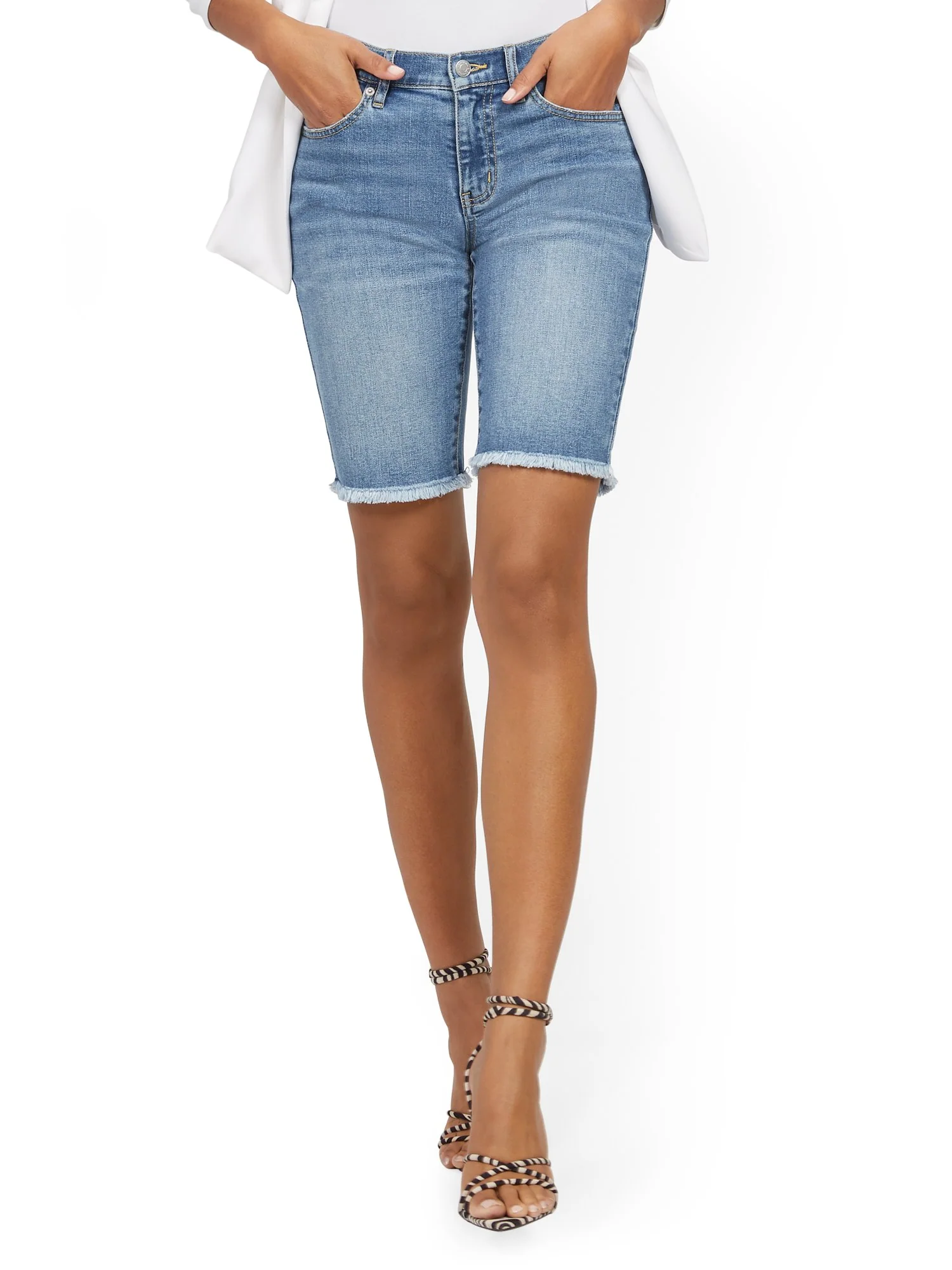 Mid-Rise Boyfriend Bermuda 11-Inch Short - Sharm Blue - Image 2