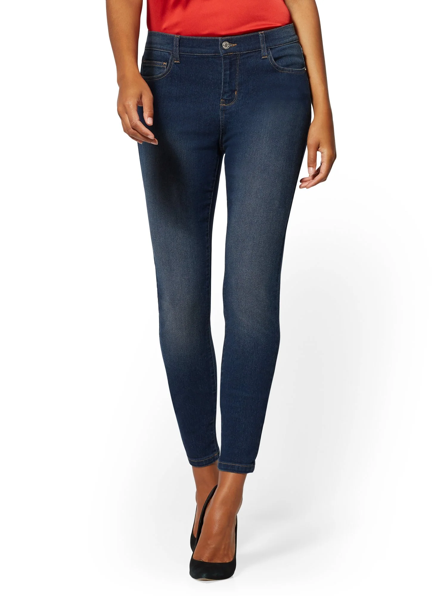 Mid-Rise Essential Super-Skinny Jeans - Blue Honey