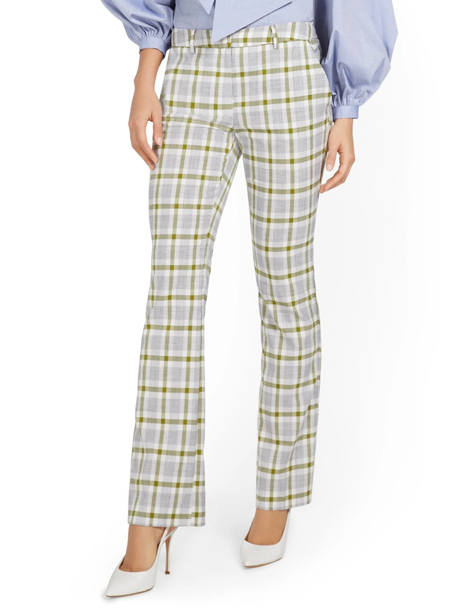 Mid-Rise Modern Bootcut Pant - Plaid - Image 2