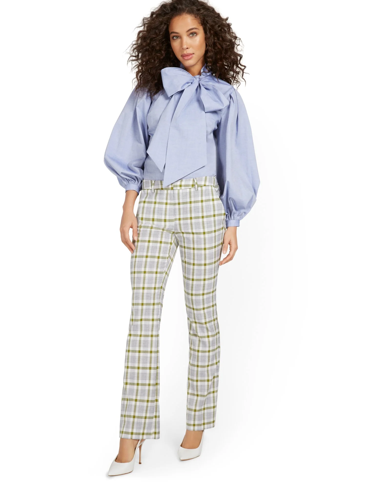 Mid-Rise Modern Bootcut Pant - Plaid - Image 4