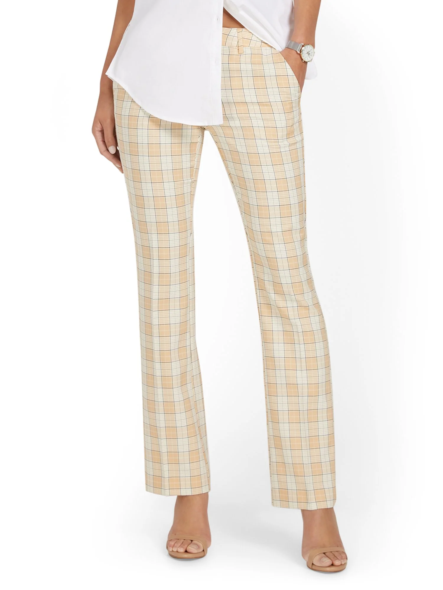 Mid-Rise Modern Bootcut Pant - Plaid
