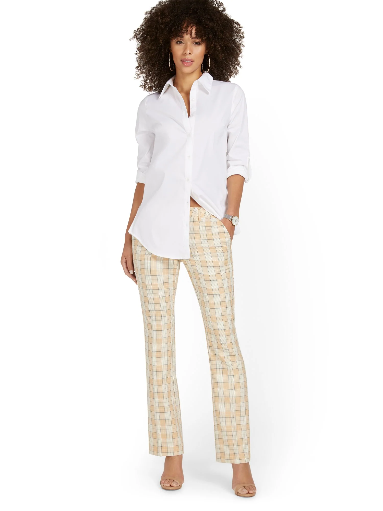 Mid-Rise Modern Bootcut Pant - Plaid - Image 4