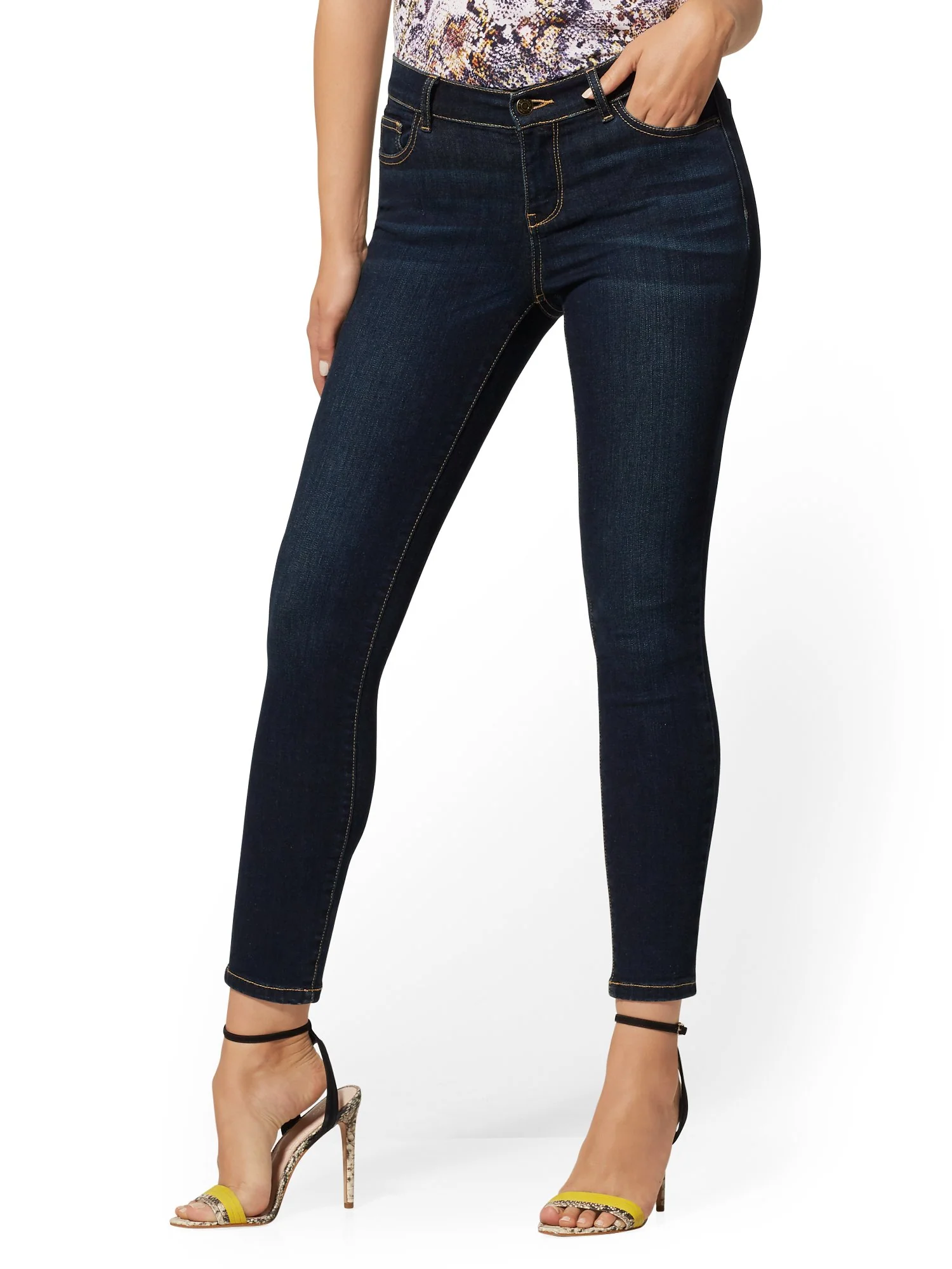 Mid-Rise Super-Skinny Ankle Jeans - Northern Blue - Image 2