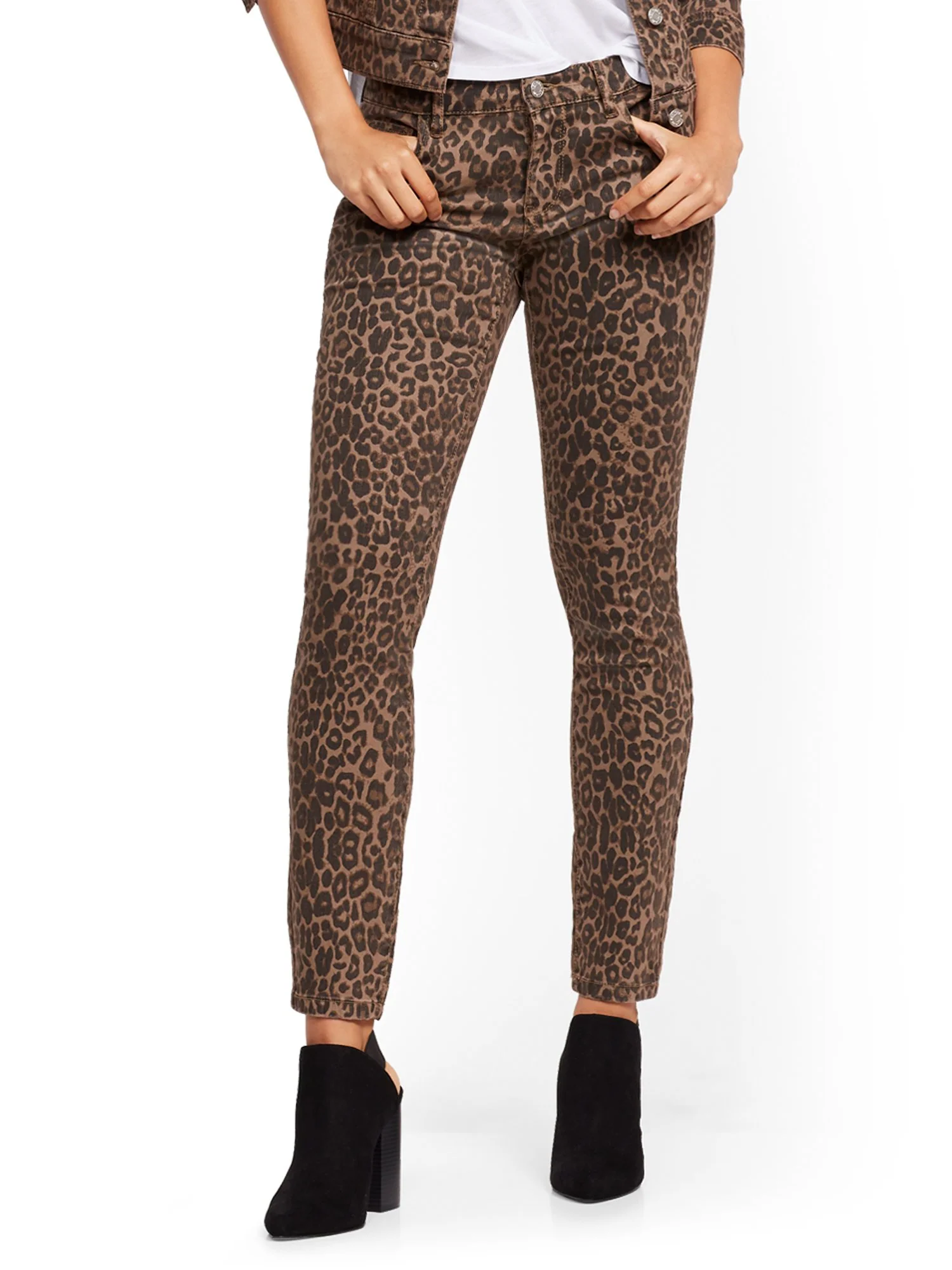 Mid-Rise Super-Skinny Jeans - Cheetah Print - Image 2