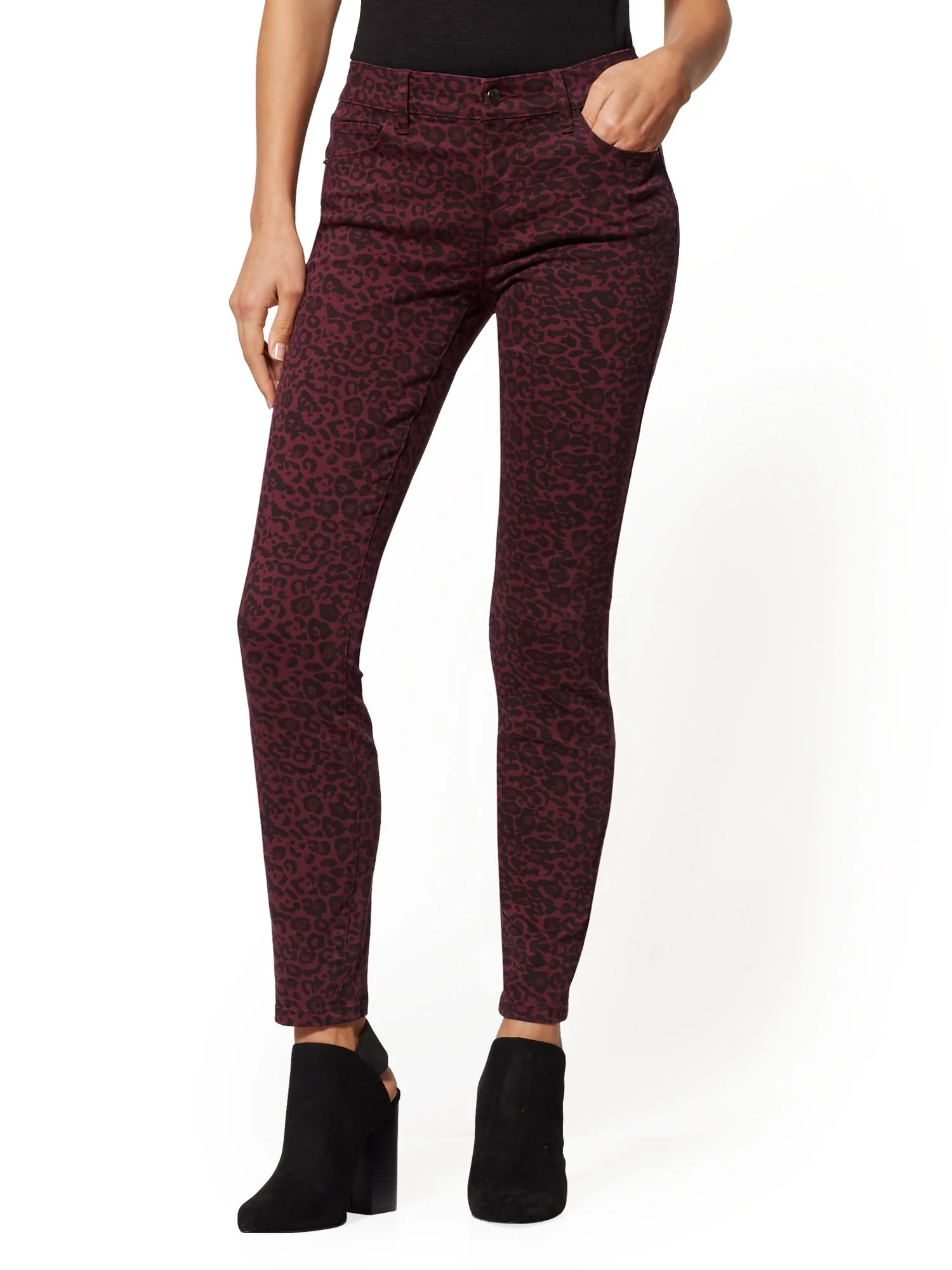 Mid-Rise Super-Skinny Jeans - Cheetah Print - Image 2