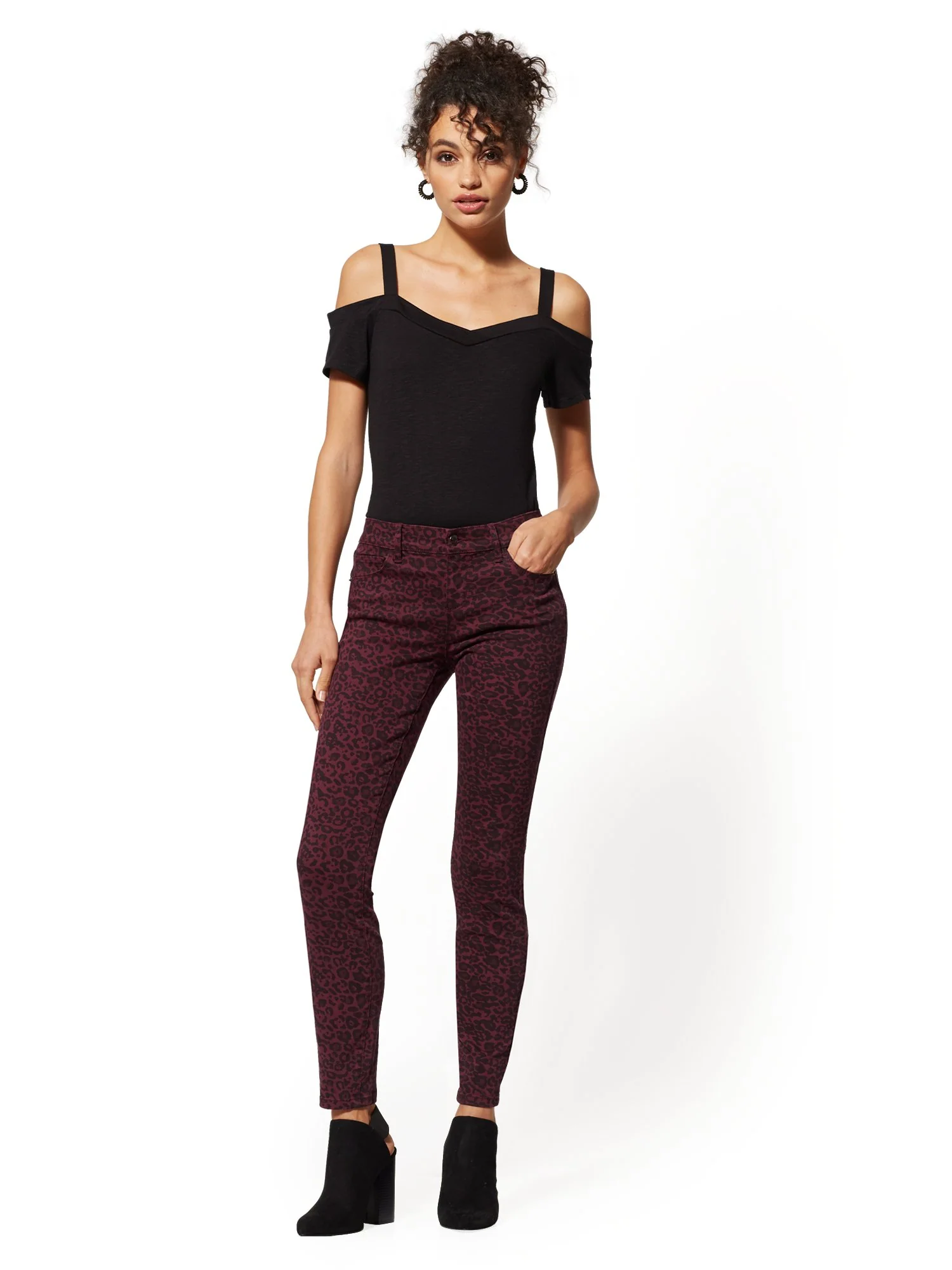 Mid-Rise Super-Skinny Jeans - Cheetah Print - Image 4