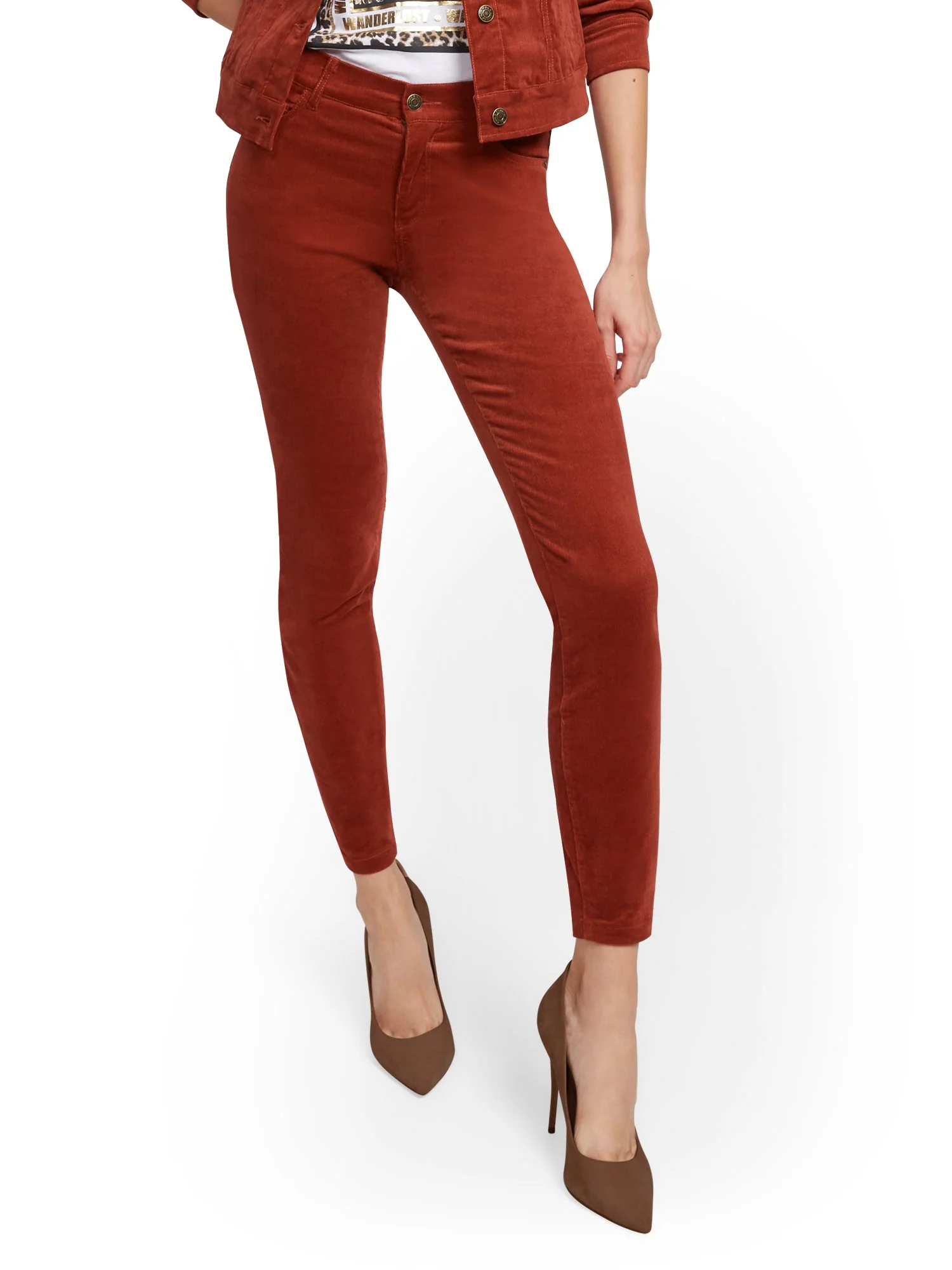 Mid-Rise Super-Skinny Jeans - Corduroy - Image 6