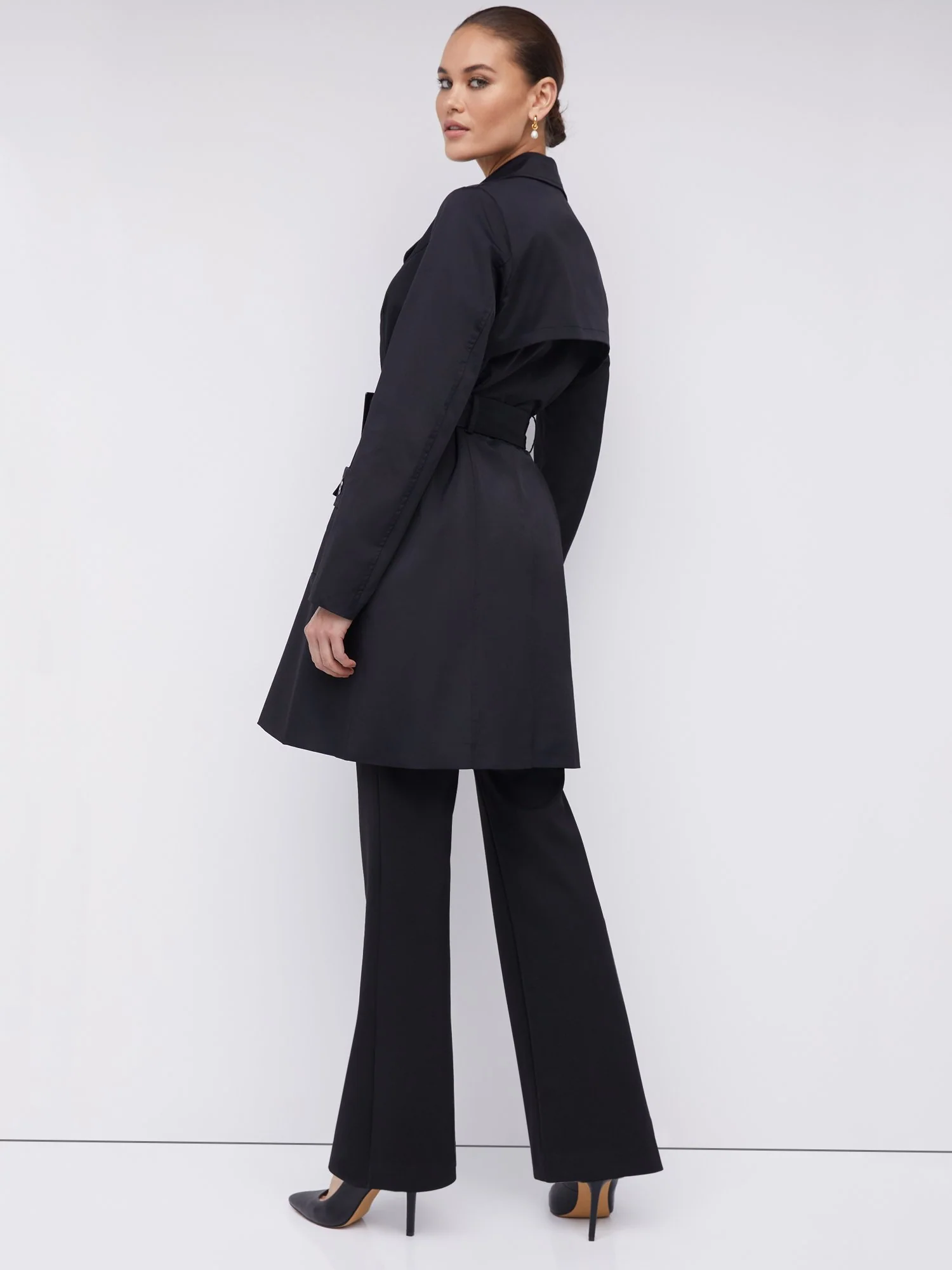 Long Sleeves Belted Military City Trench Coat - Image 3