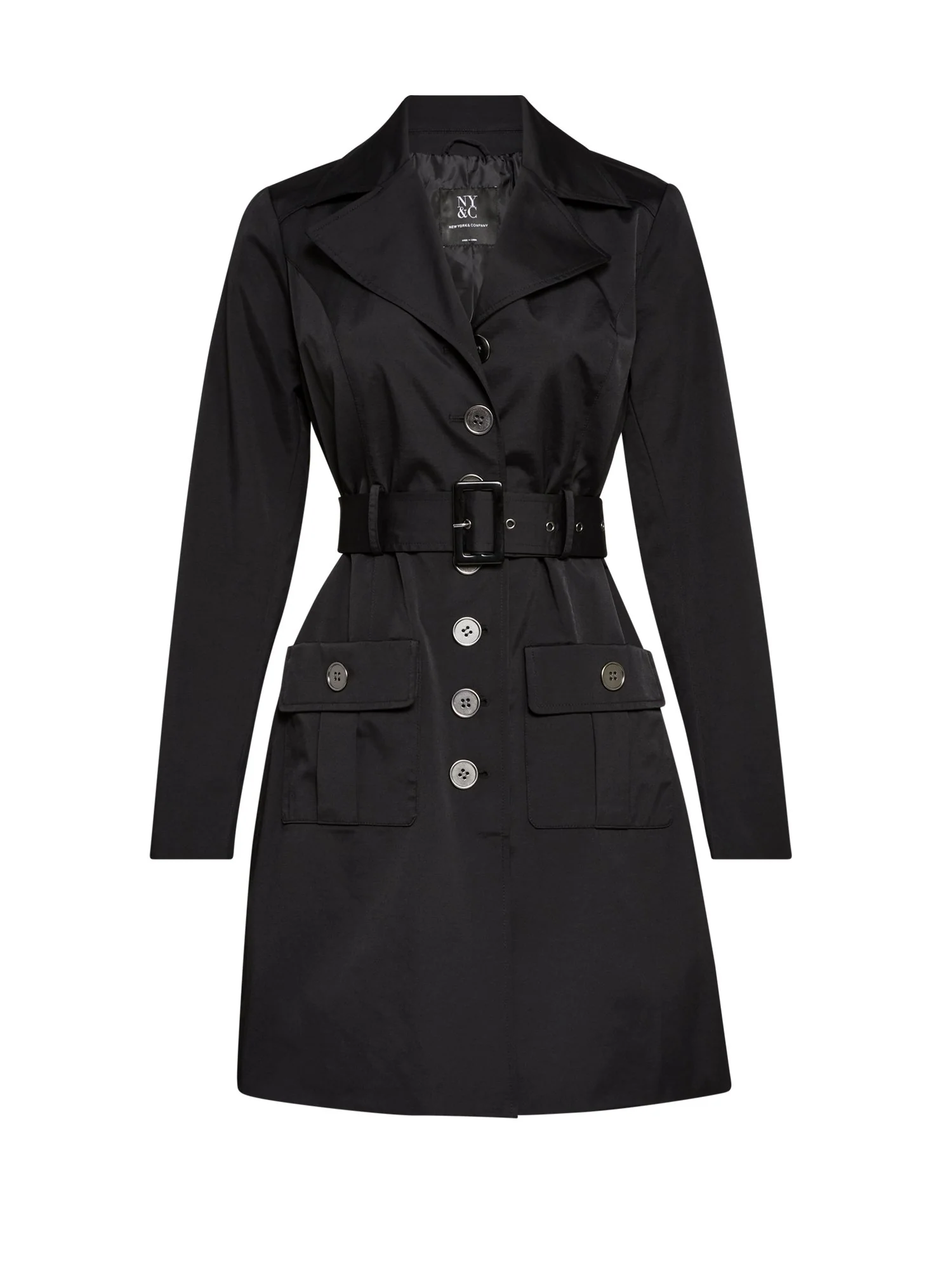 Long Sleeves Belted Military City Trench Coat - Image 4