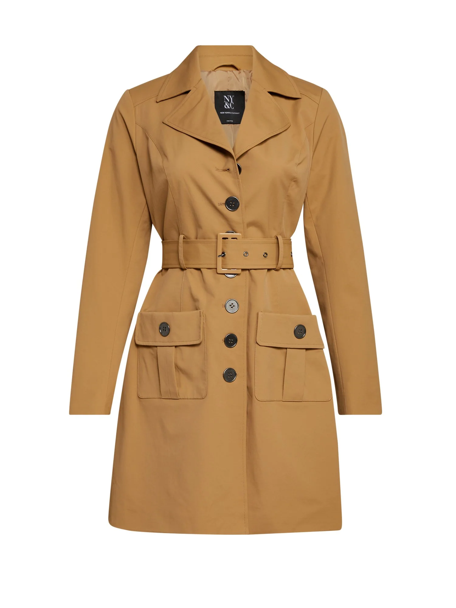 Long Sleeves Belted Military City Trench Coat - Image 9