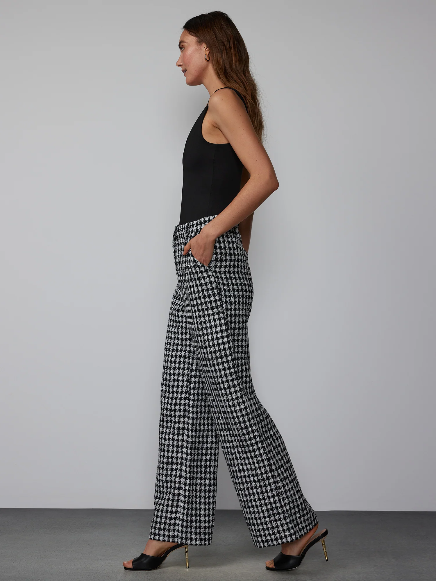 Mini Houndstooth Wide Leg Pant - Image 2